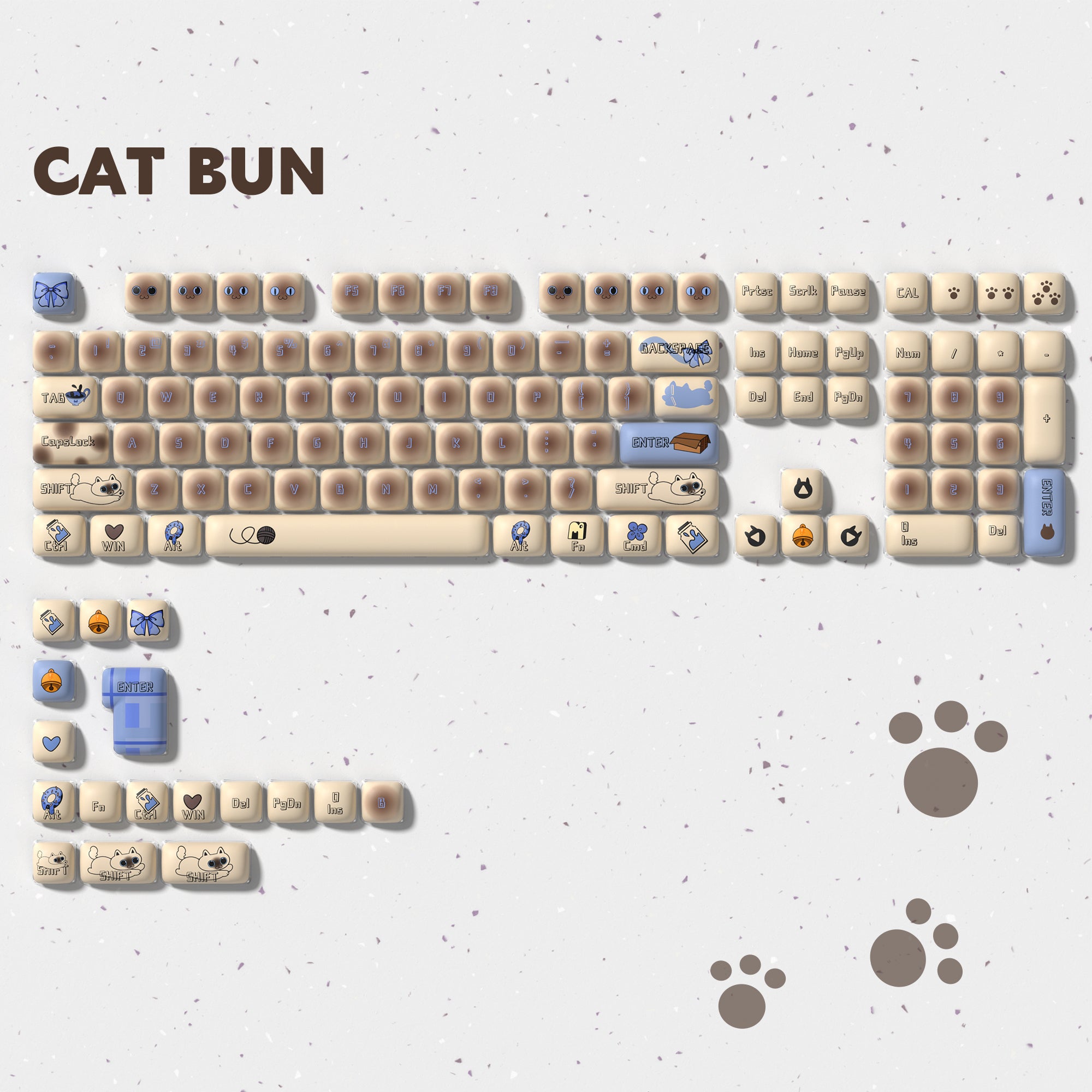 Womier Pudding Bun MOG Profile Dye-Sublimation PBT Keycap Set