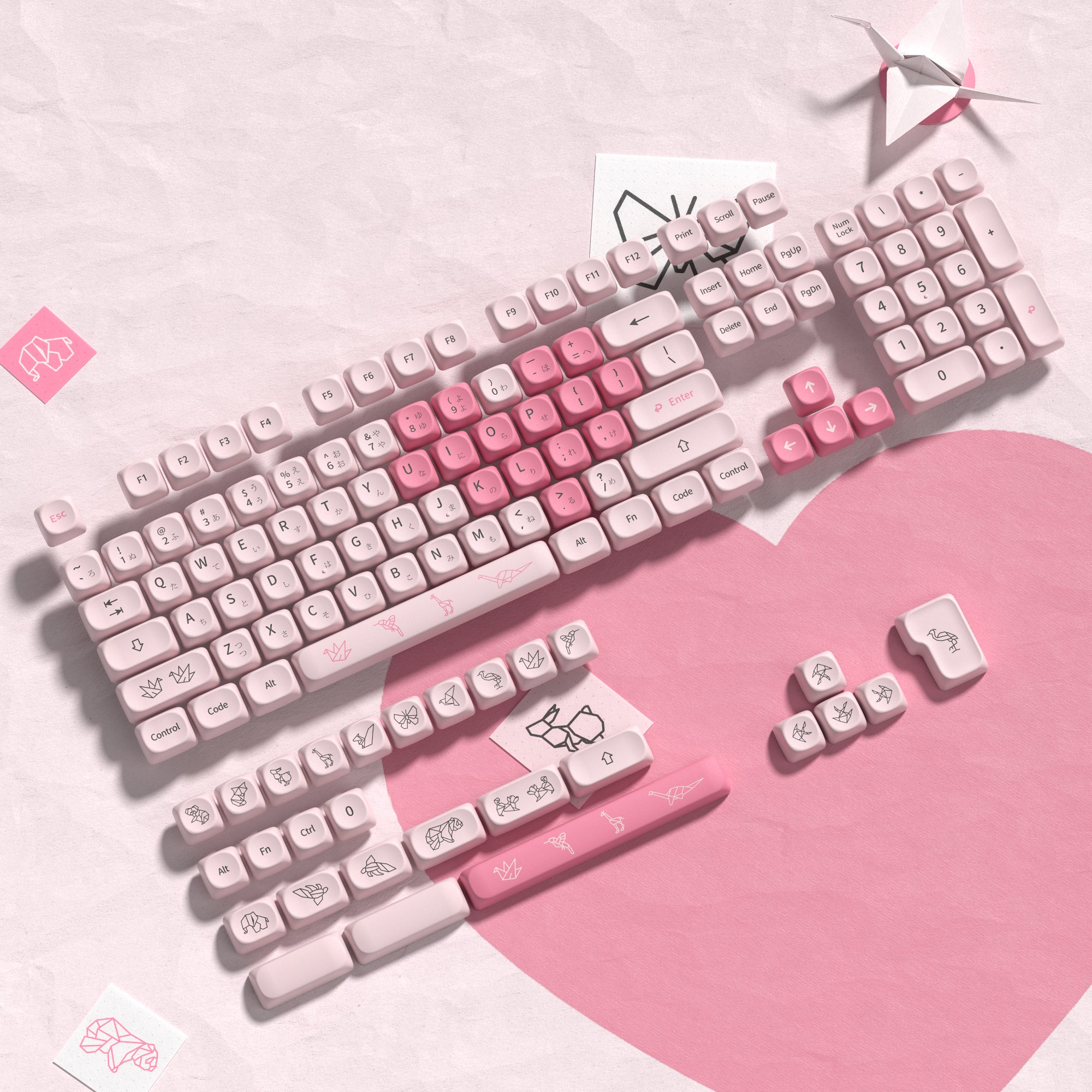 Womier 摺紙(Origami) MOA Profile Dye-Sublimation PBT Keycap Set