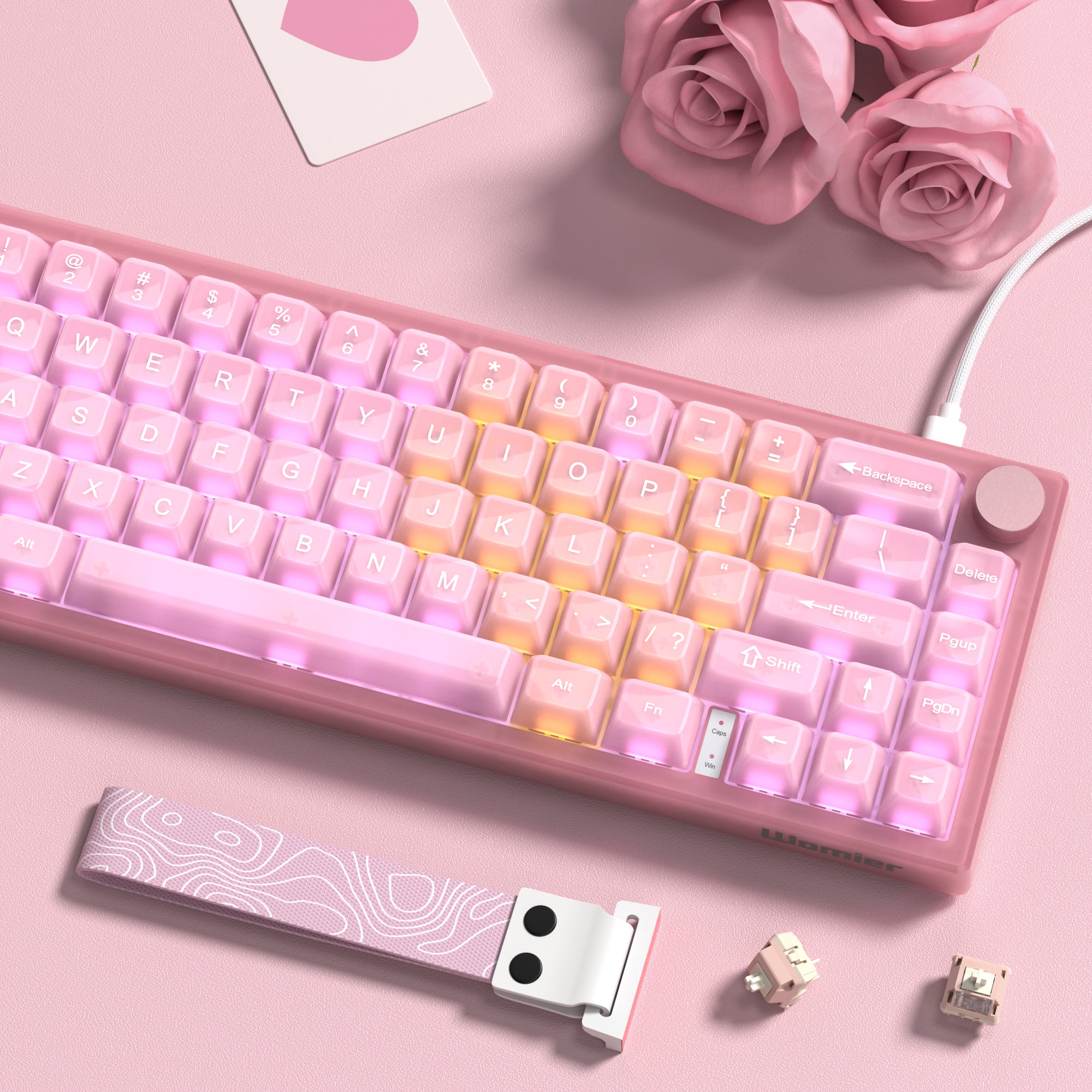 Womier VK66 Pro VIA Support 66-Key Gasket Mechanical Keyboard with Knob