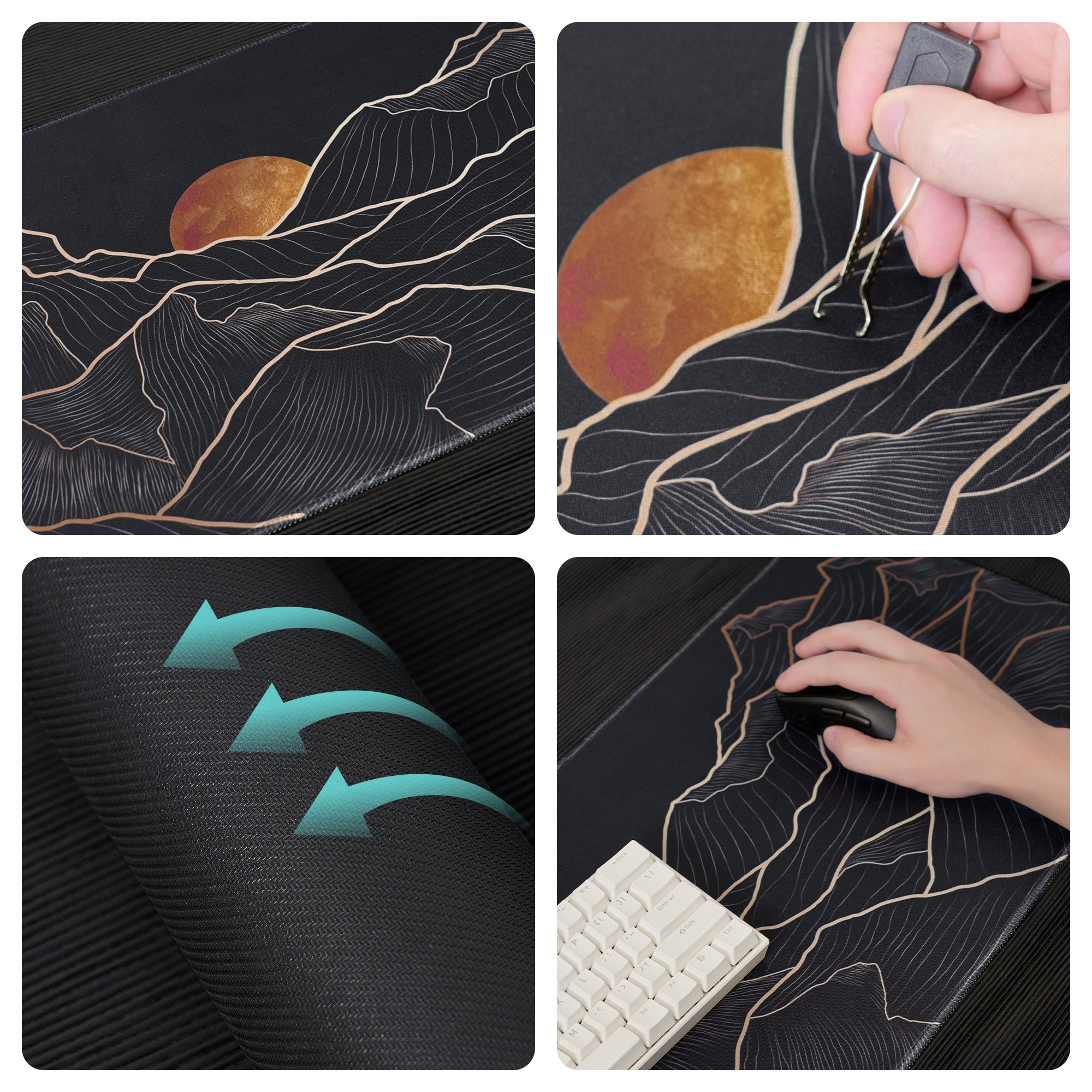 Womier Golden Sun Themed Large Desk Mat