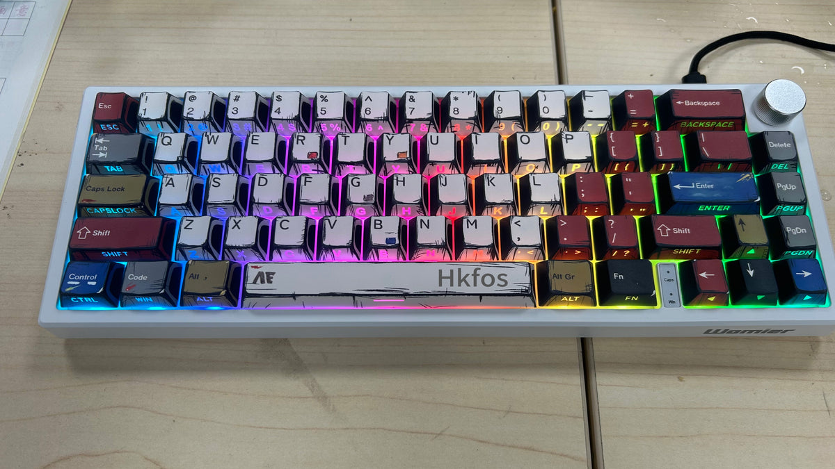 Hkfos L65 65% Gaming Mechanical Keyboard Wireless with Knob