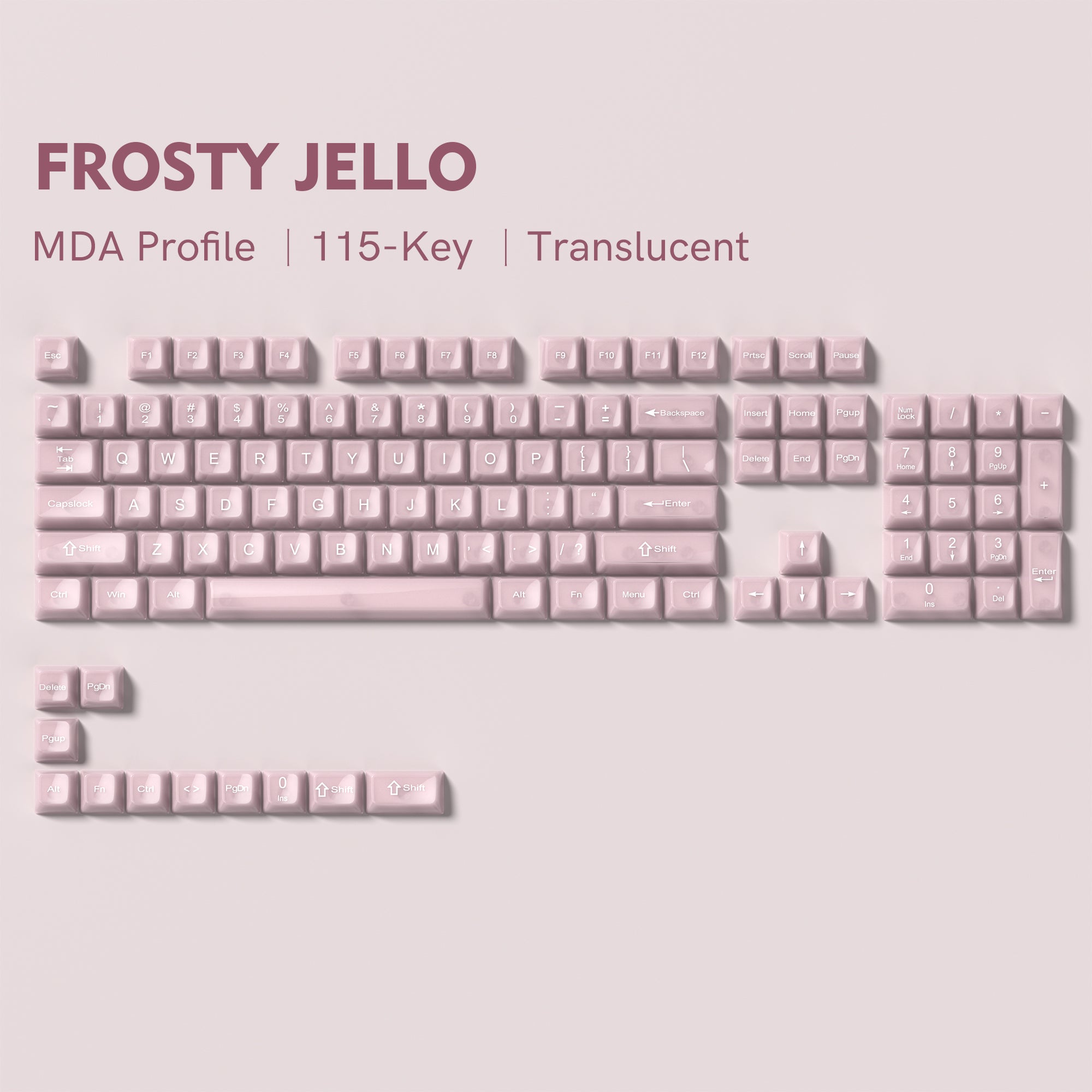 Womier Frosty Jello 115-Key MDA Profile Translucent PC Keycap Set
