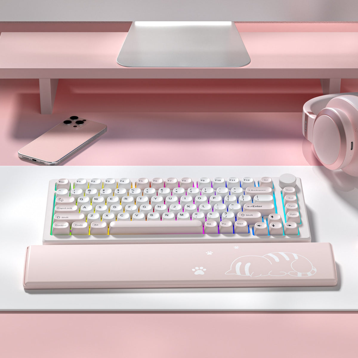 Womier Pink Cat Keyboard Wrist Rest