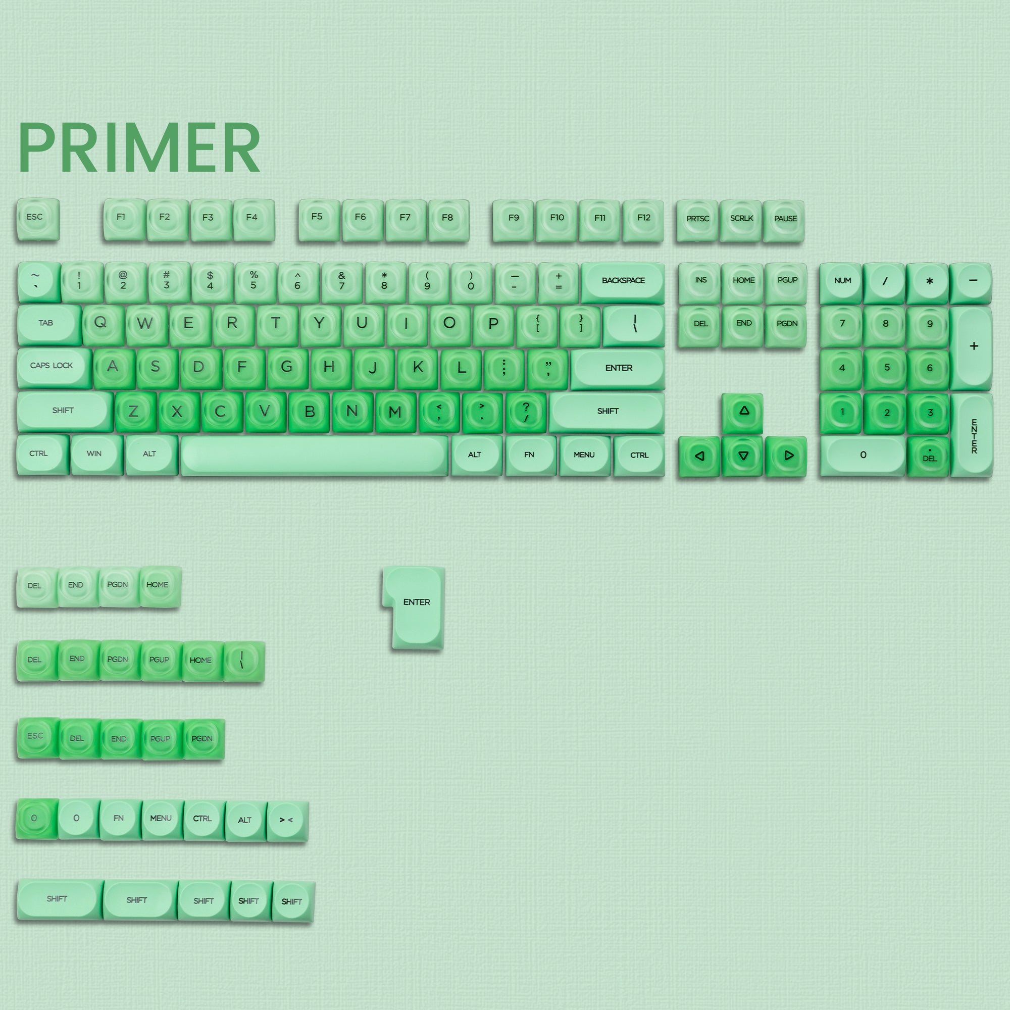 Womier Foundation/Lipstick 132-Key MOA Profile Translucent PBT+PC Keycap Set