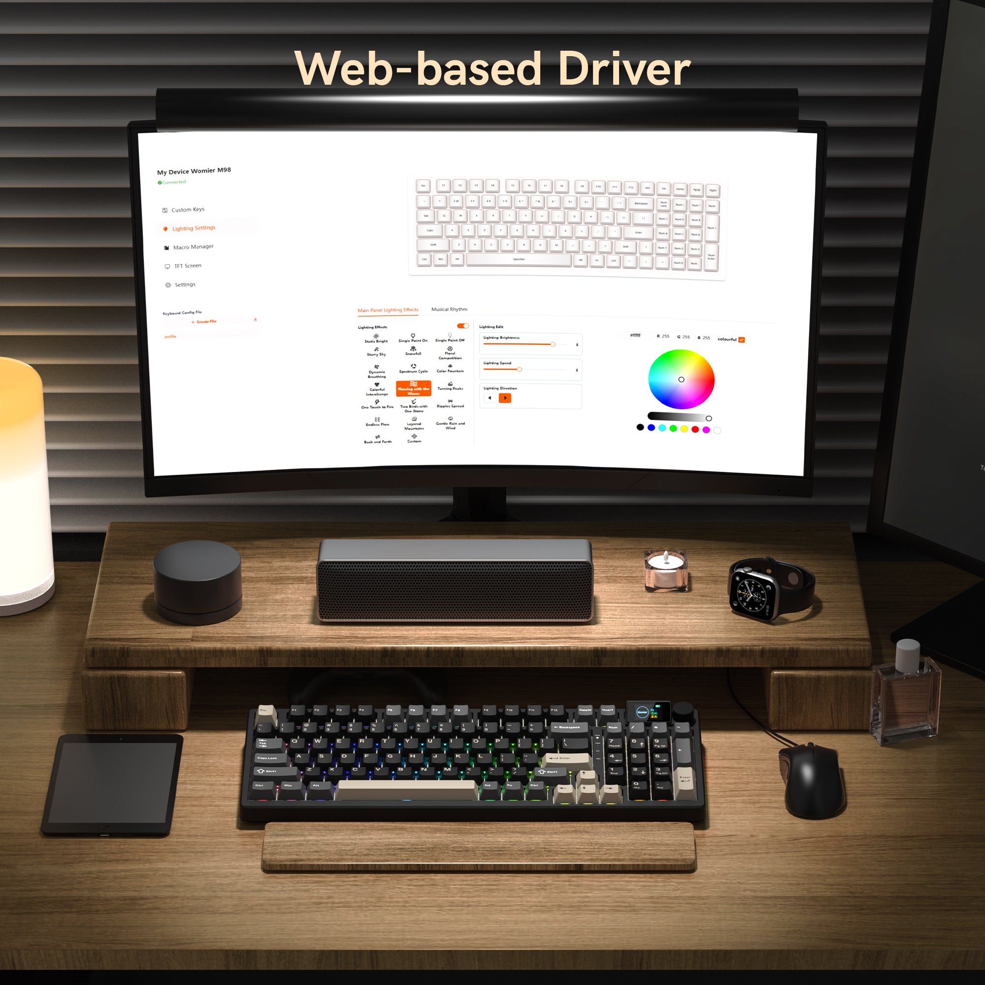 Womier M98 96% Wireless Mechanical Keyboard with Mini Display and Knob
