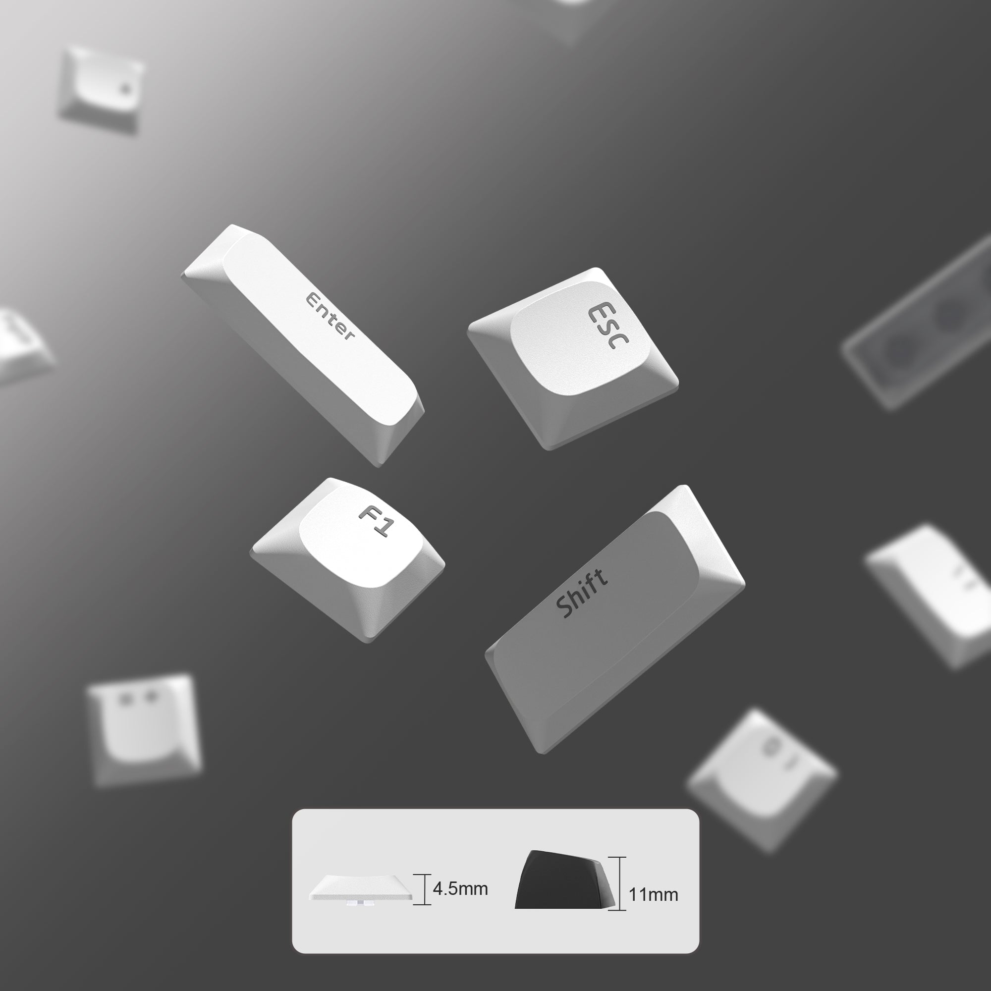 Womier Horizon V2 Low Profile Shine-Through Double-Shot PBT Keycap Set