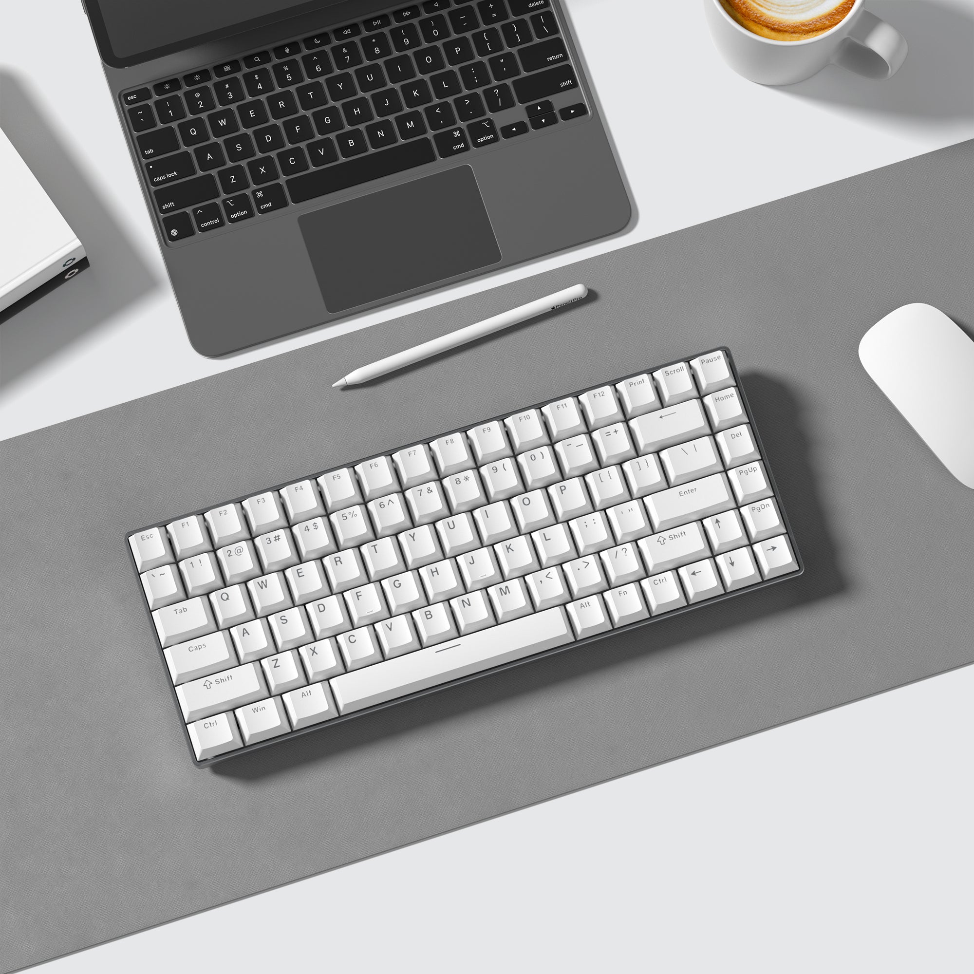 Womier Cherry Profile Single-Color Shine-Through PBT 124-Key Keycaps