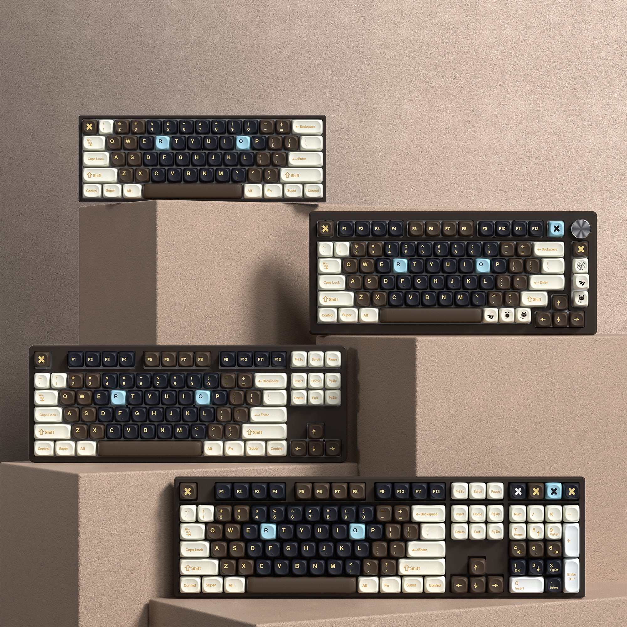 Womier Siamese Cat MOA Profile Dye-Sublimation PBT Keycap Set