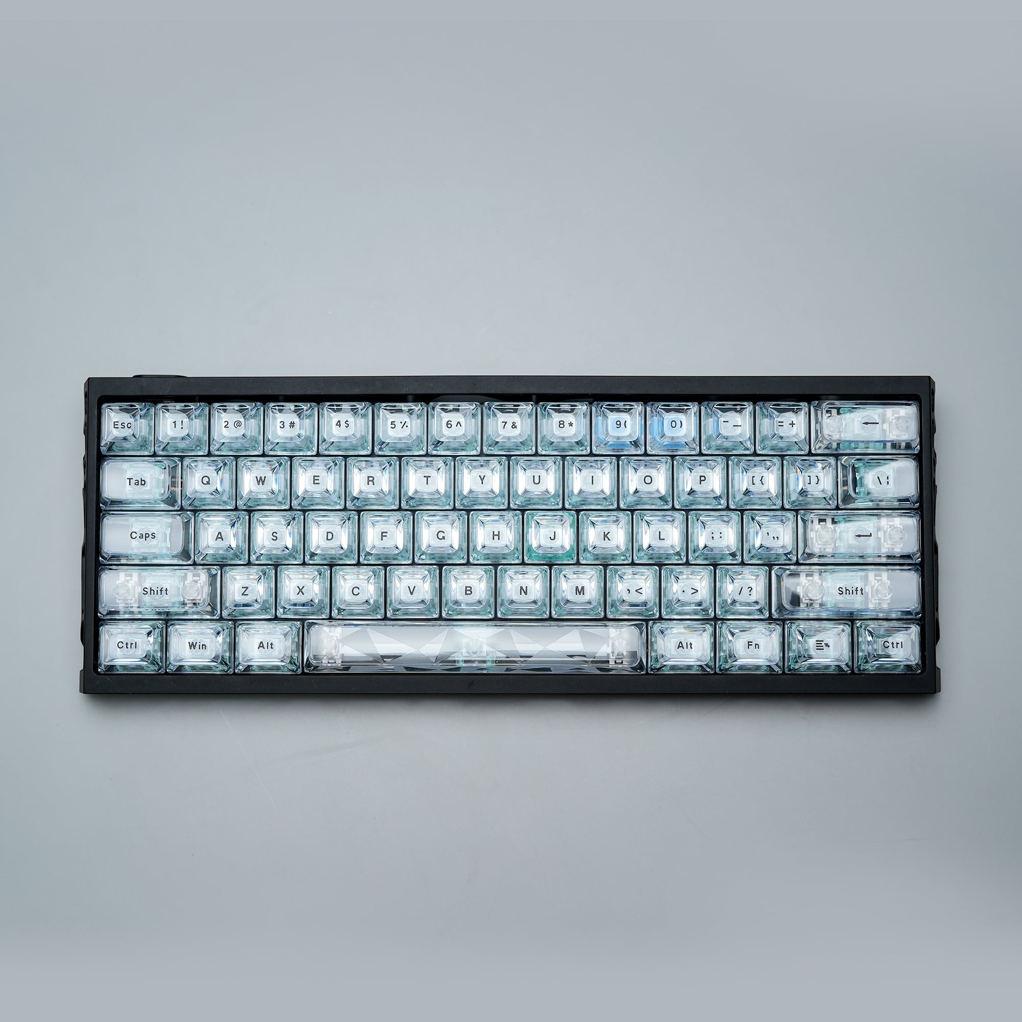 Ice Cube Clear Keycaps - Crystal Ice Keycaps Set for Mechanical Keyboard