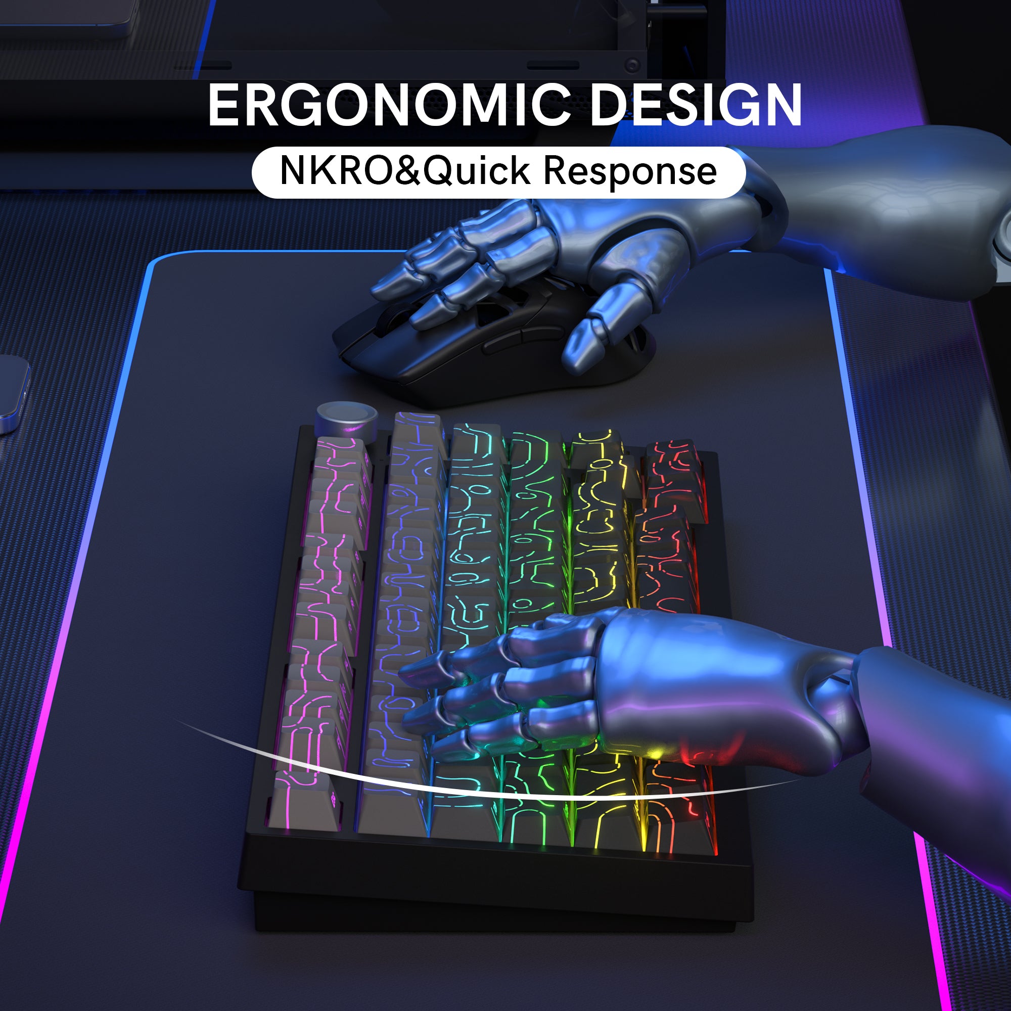 WK75 split mechanical keyboard ergonomic design