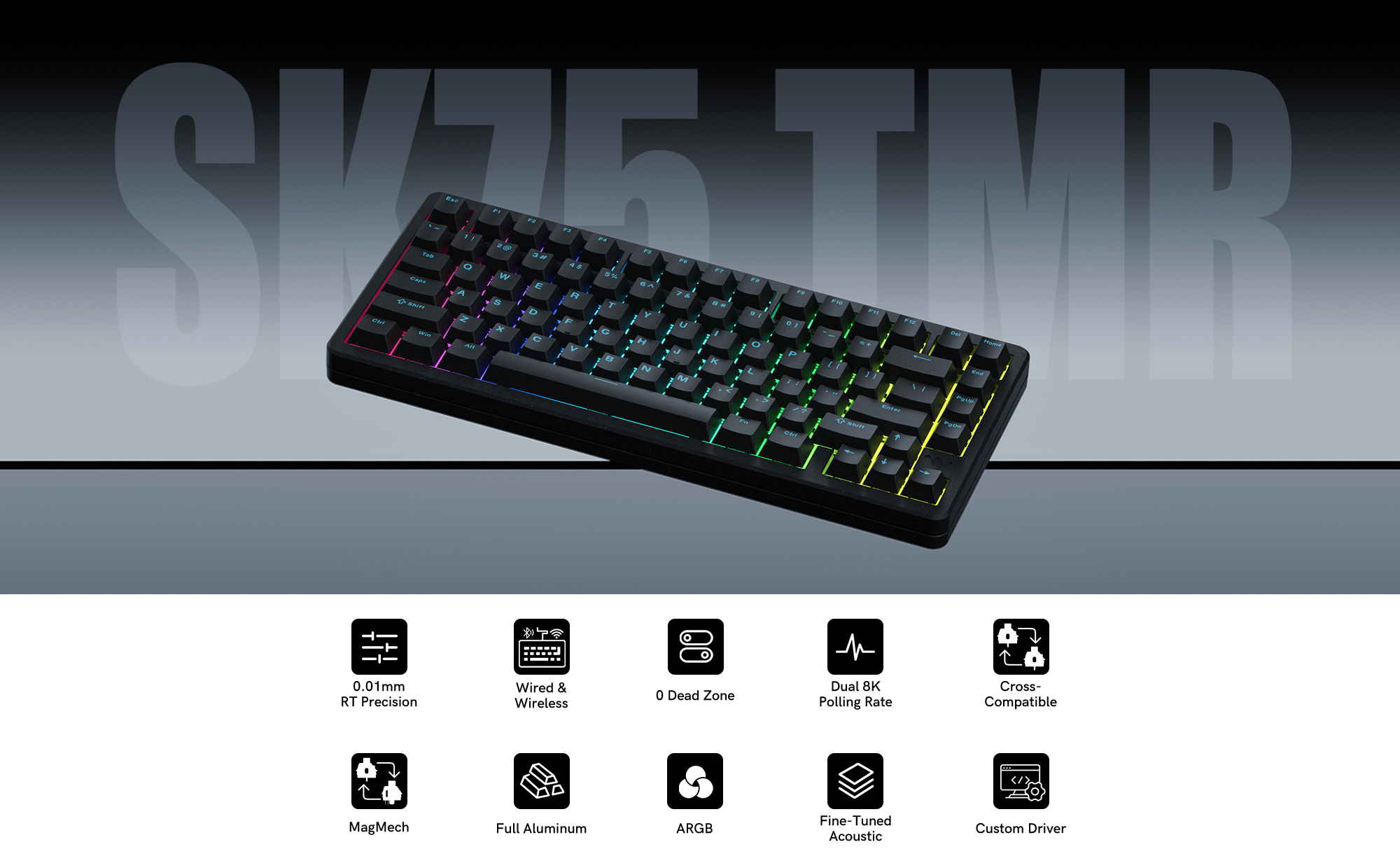 Womier SK75 TMR Wireless Magnetic Switch Aluminum Keyboard - Womier Keyboard