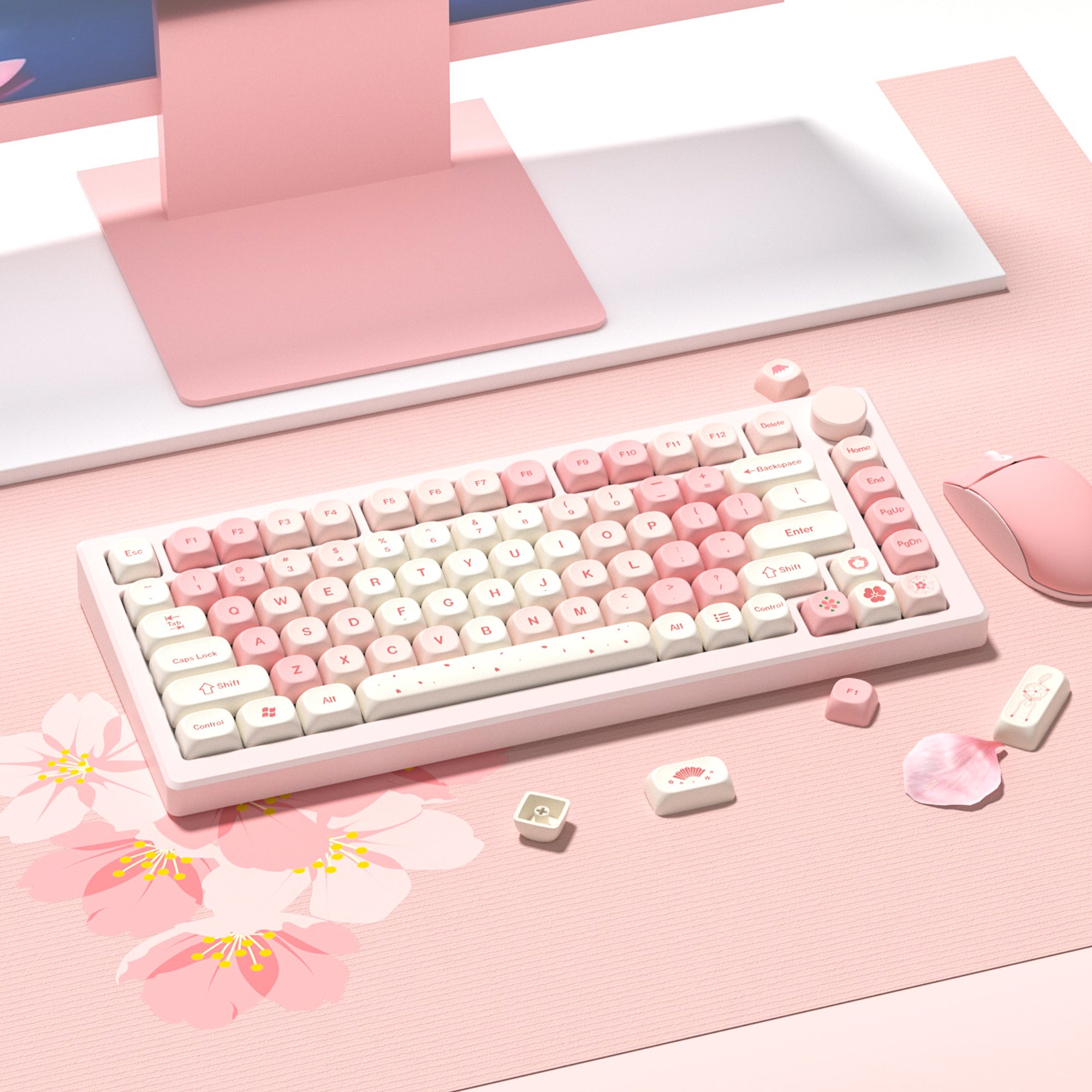 Womier Cherry Pudding 143-Key MOA Profile Dye-Sub PBT Keycap Set