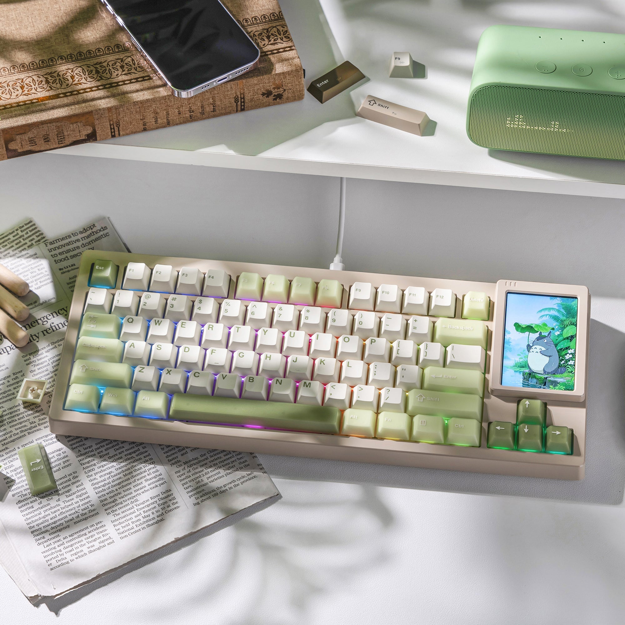 Creator Bundle — Womier DUO87 Keyboard + Cube Jade Cherry PBT Keycaps - Womier Keyboard