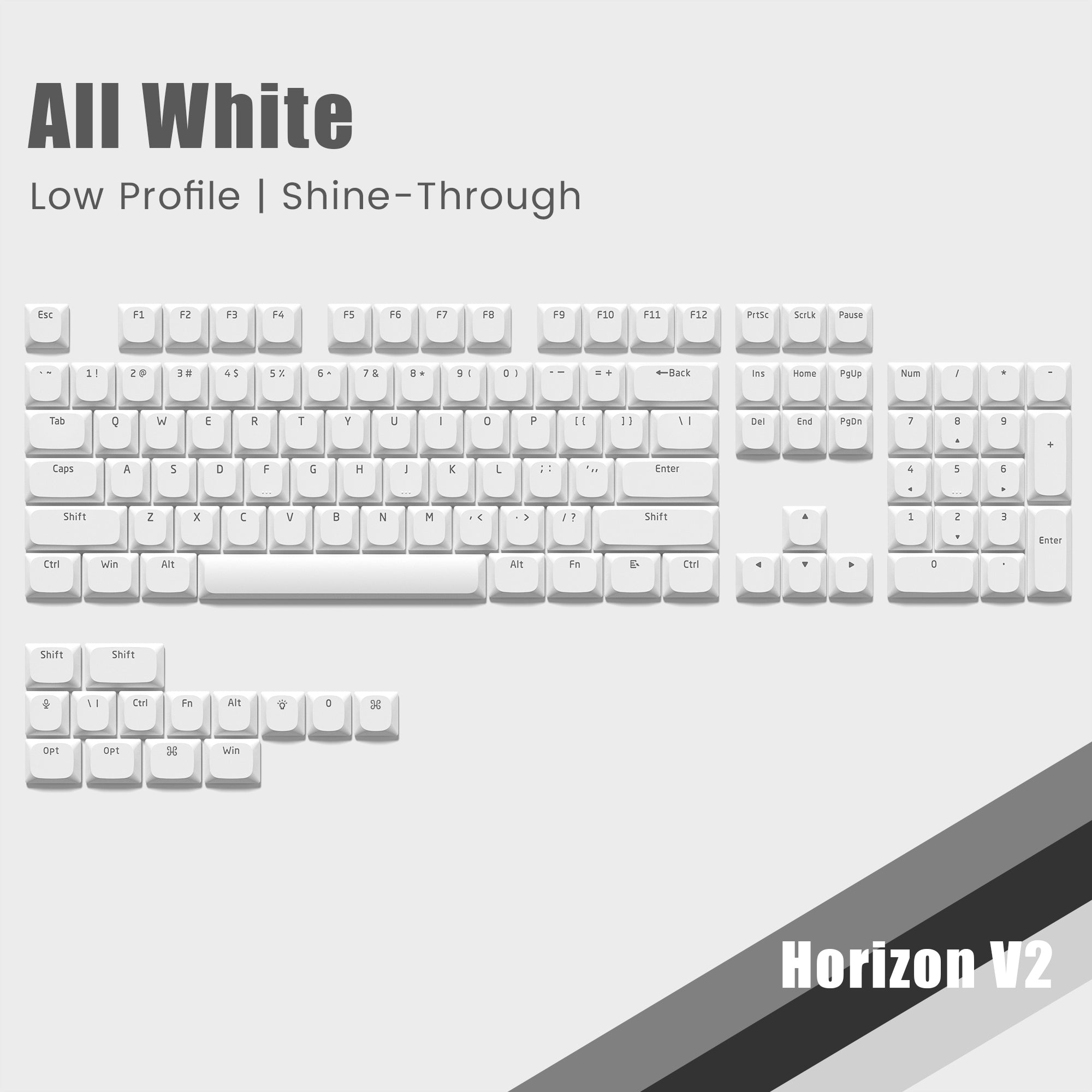 Womier Horizon V2 Low Profile Shine-Through Double-Shot PBT Keycap Set