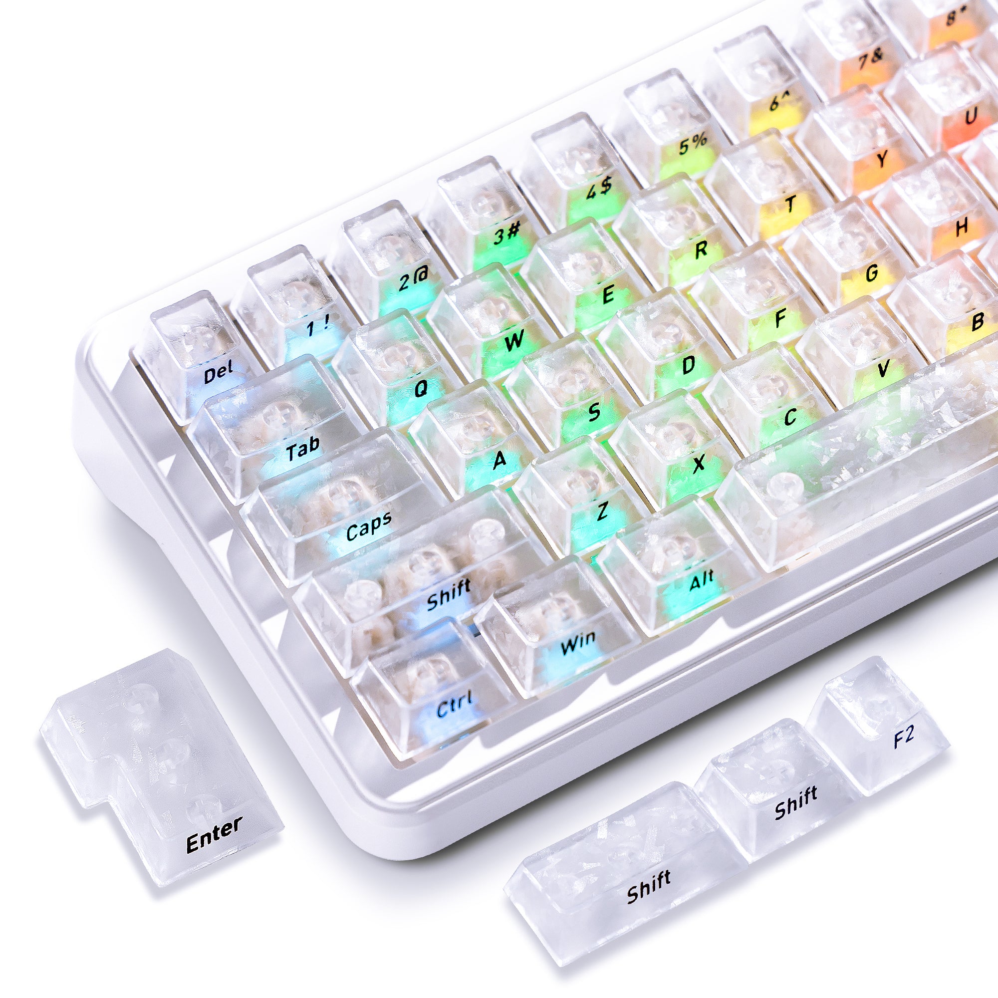 Womier Translucent Forged Side-Printed Carbon Keycaps (132-Key)