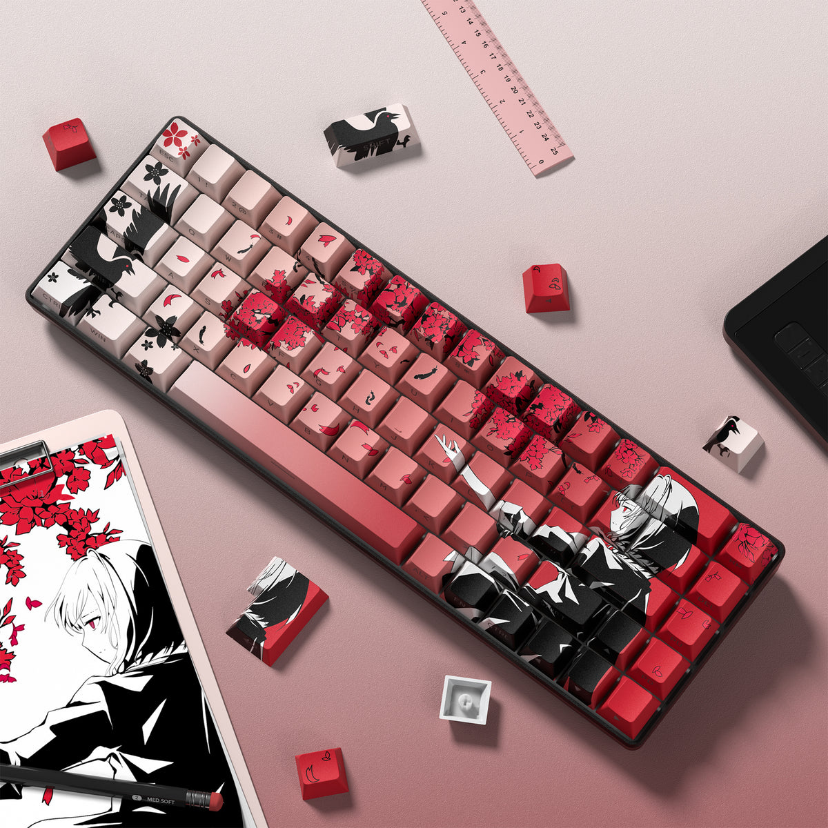 Womier Cherry Profile  Dye-Sub Side-Printed Keycaps  Set (129 Keys)