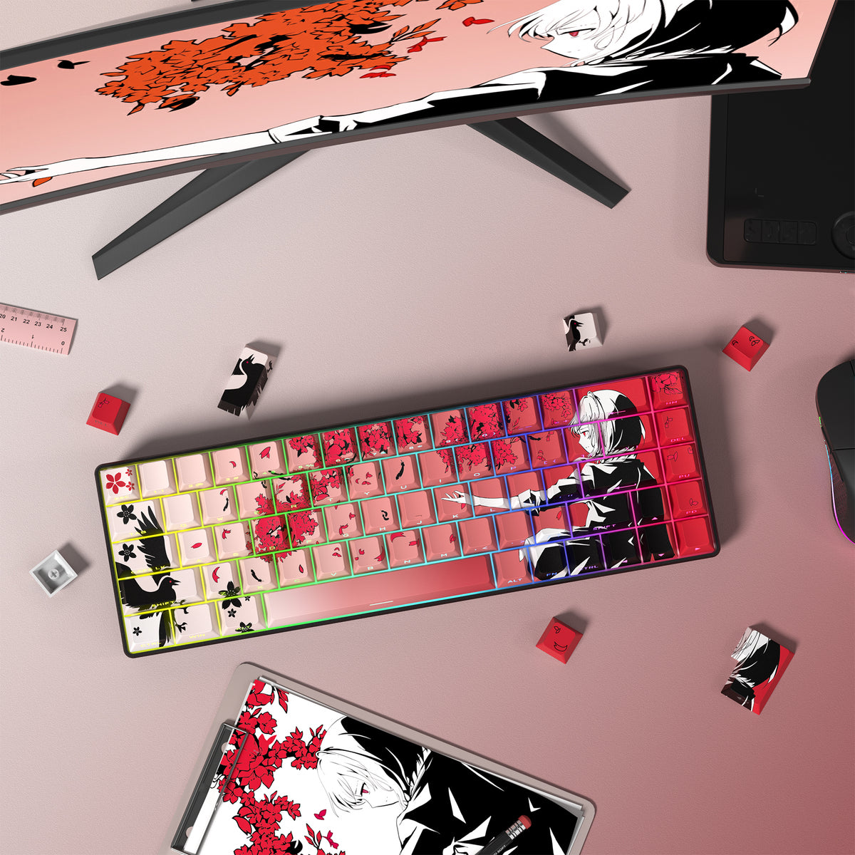 Womier Cherry Profile  Dye-Sub Side-Printed Keycaps  Set (129 Keys)
