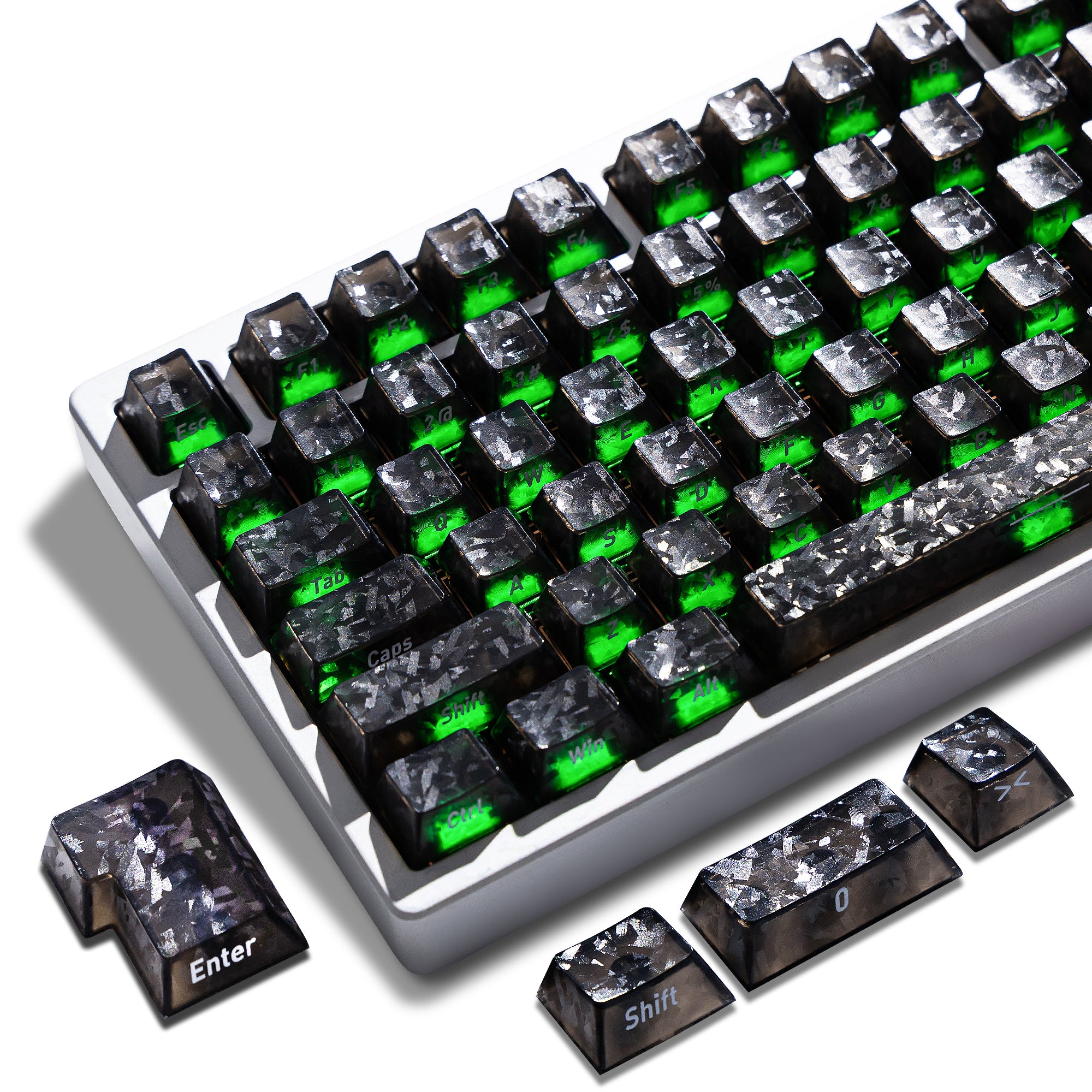Womier Translucent Forged Side-Printed Carbon Keycaps (132-Key)