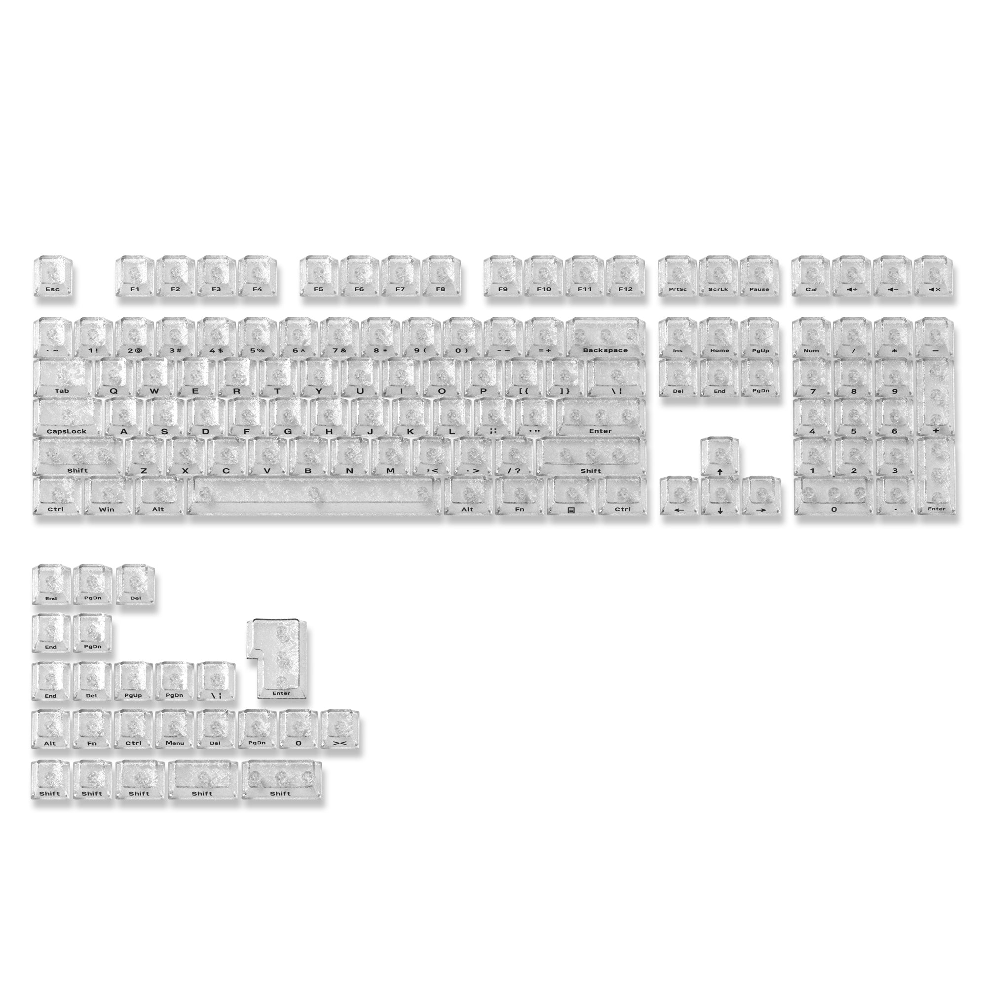 Womier Translucent Forged Side-Printed Carbon Keycaps (132-Key)