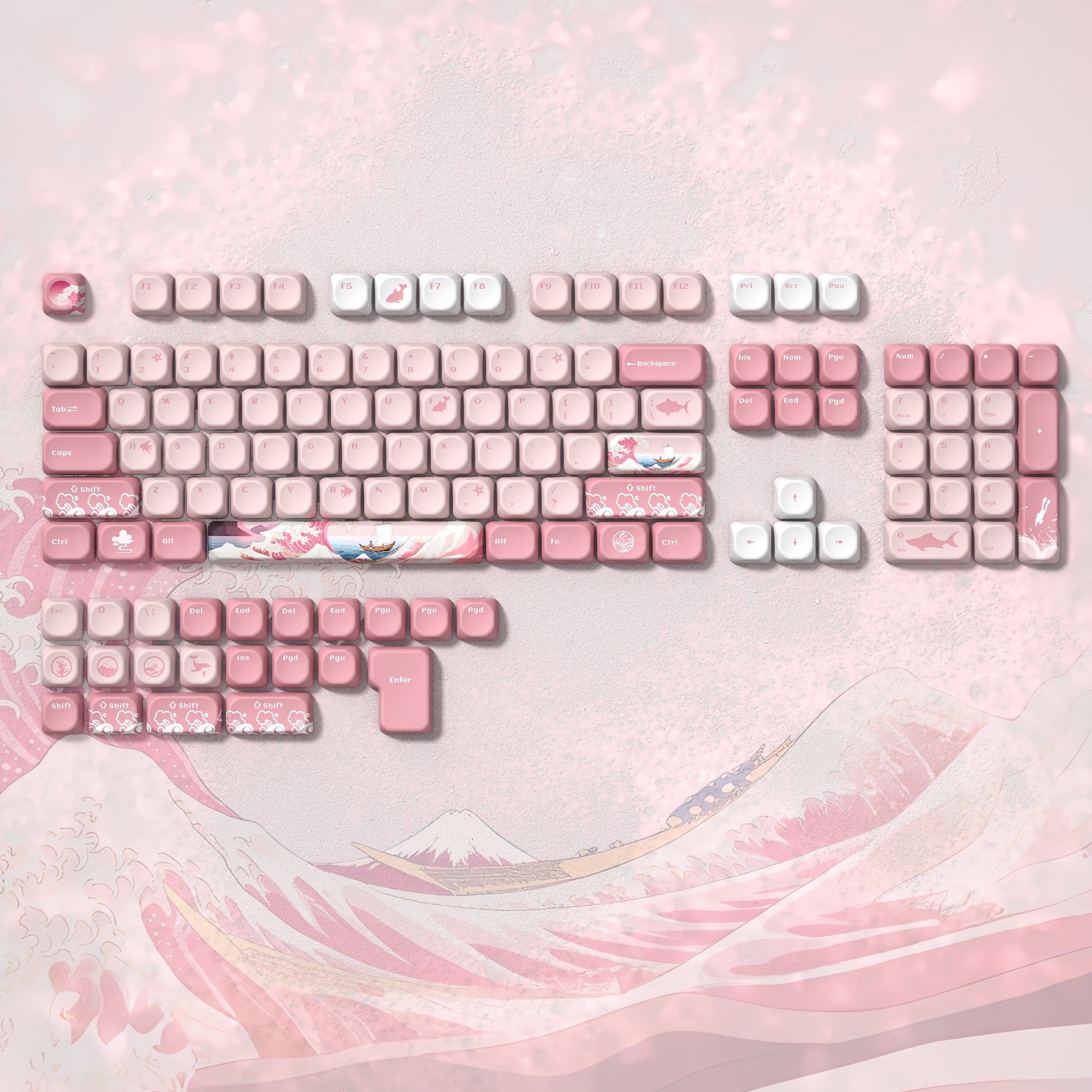 Womier MOA Profile Pink Coral Keycap Set (126-Key)