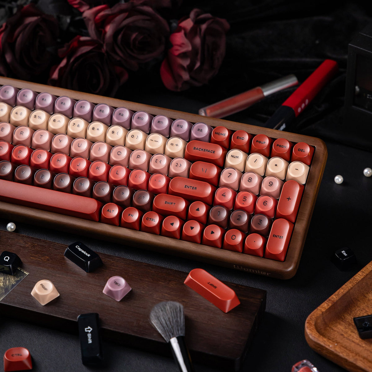 Halloween Lipstick Vintage Bundle — Womier WD99 Keyboard + Womier Lipstick 132-Key MOA Profile Translucent - Womier Keyboard