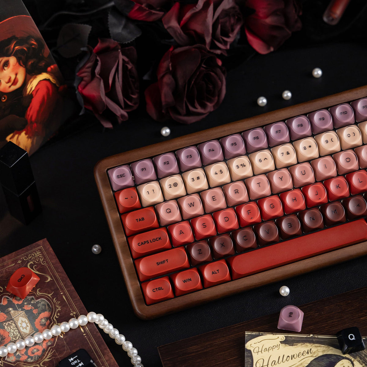 Halloween Lipstick Vintage Bundle — Womier WD99 Keyboard + Womier Lipstick 132-Key MOA Profile Translucent - Womier Keyboard