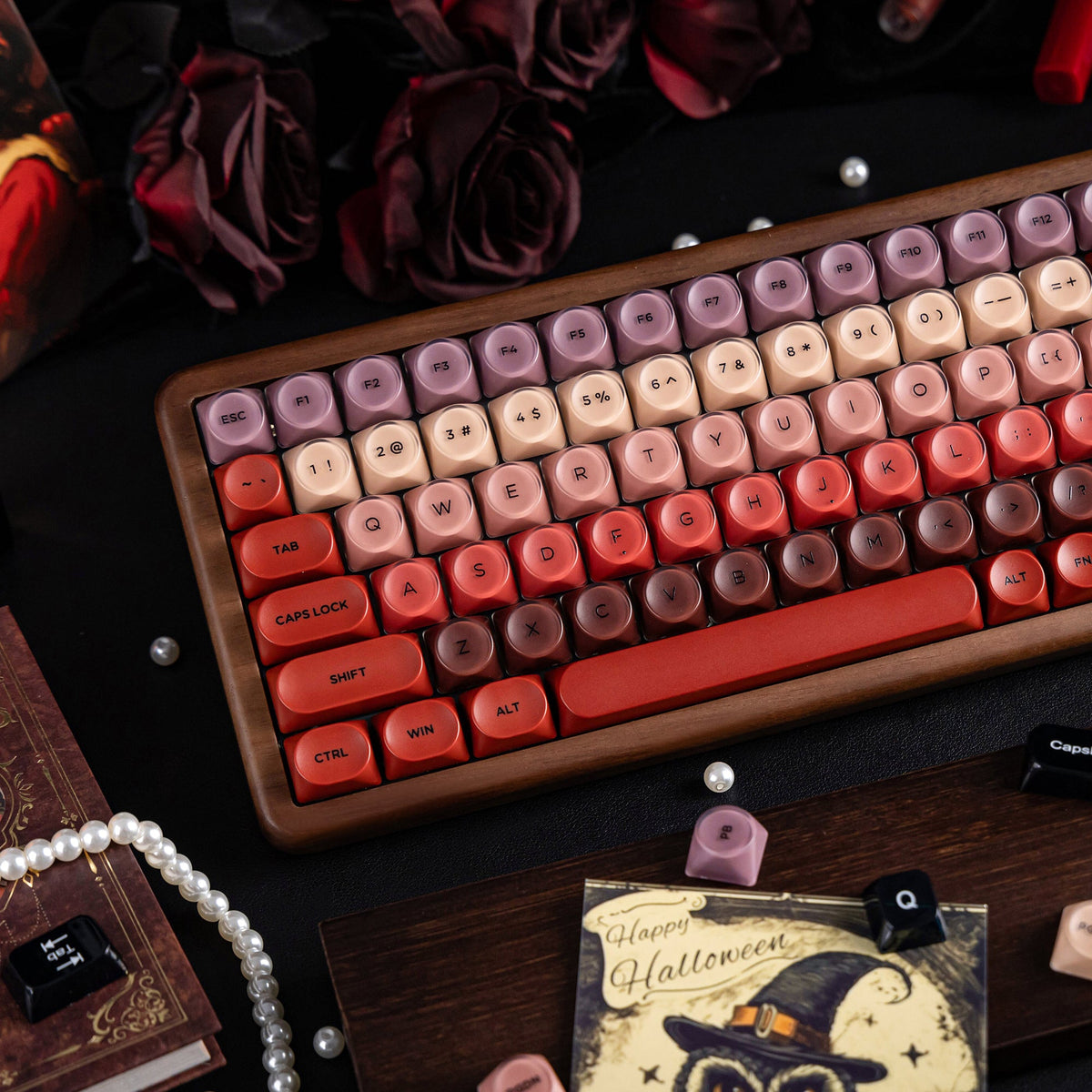 Halloween Lipstick Vintage Bundle — Womier WD99 Keyboard + Womier Lipstick 132-Key MOA Profile Translucent - Womier Keyboard