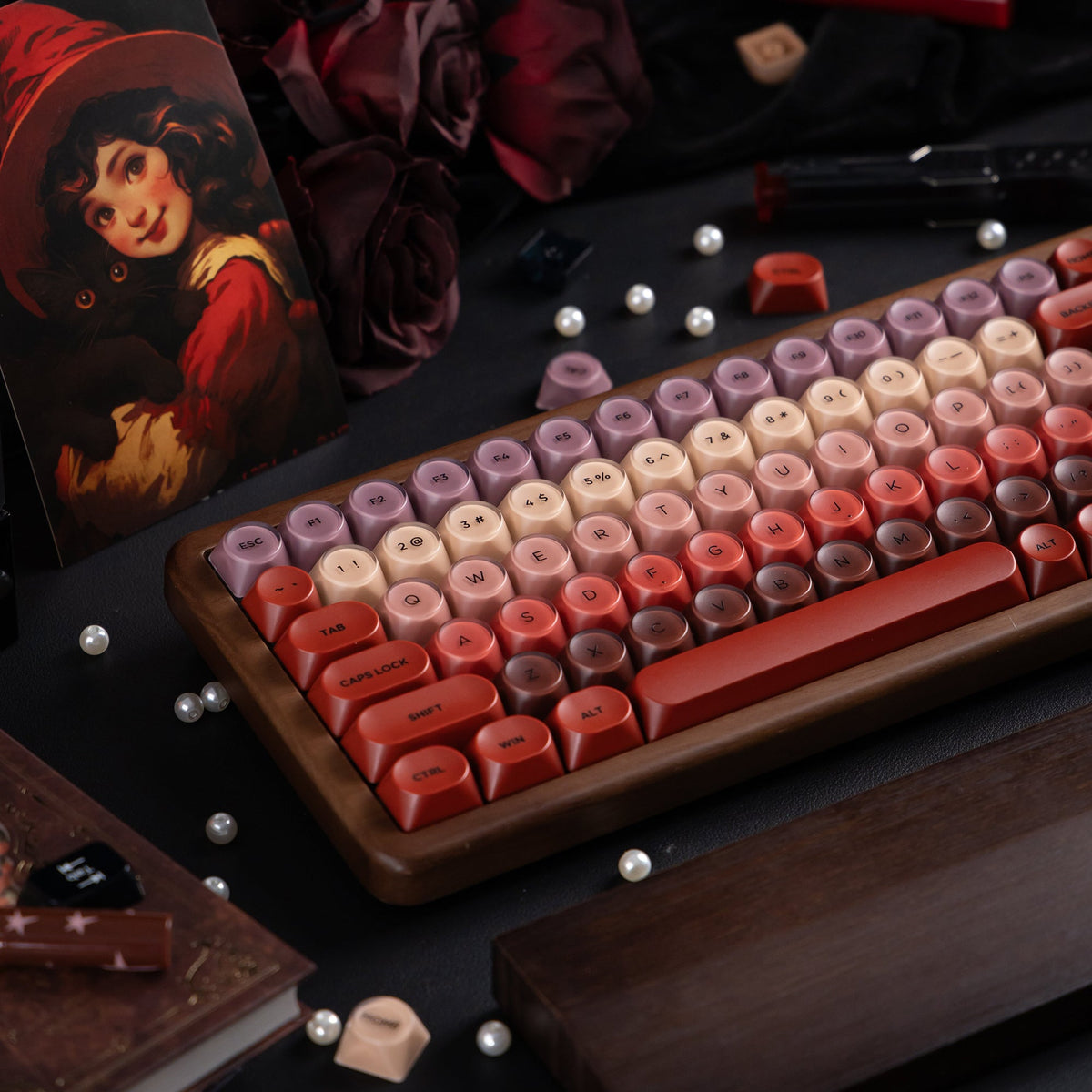 Halloween Lipstick Vintage Bundle — Womier WD99 Keyboard + Womier Lipstick 132-Key MOA Profile Translucent - Womier Keyboard