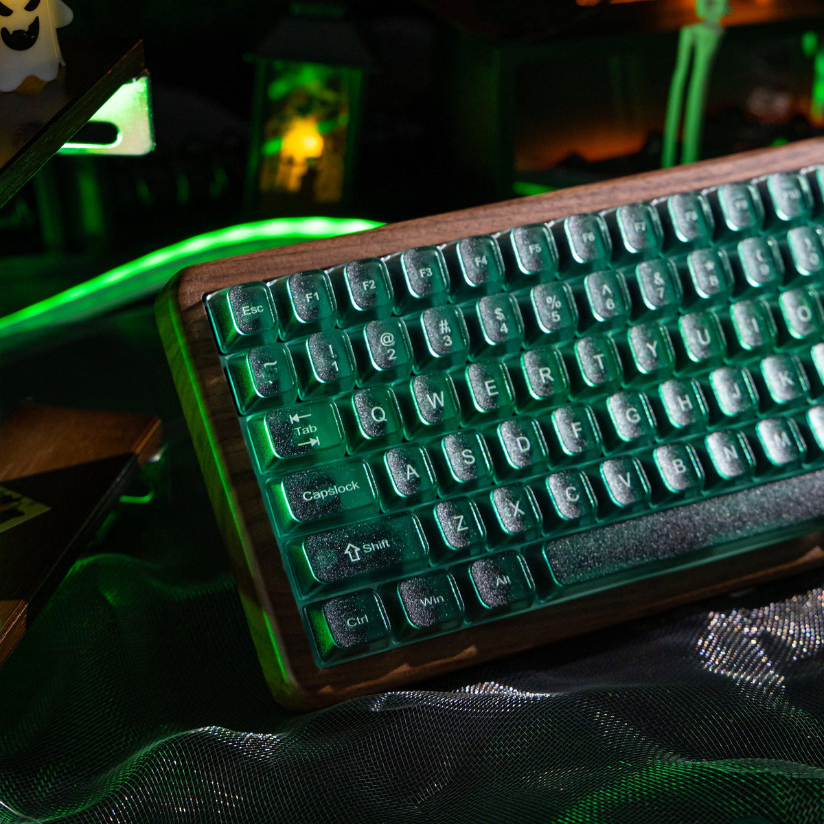 Halloween Toxic Mist Bundle — Womier WD75 HE Keyboard + Gradient Green Translucent MDA Backlit Keycaps - Womier Keyboard