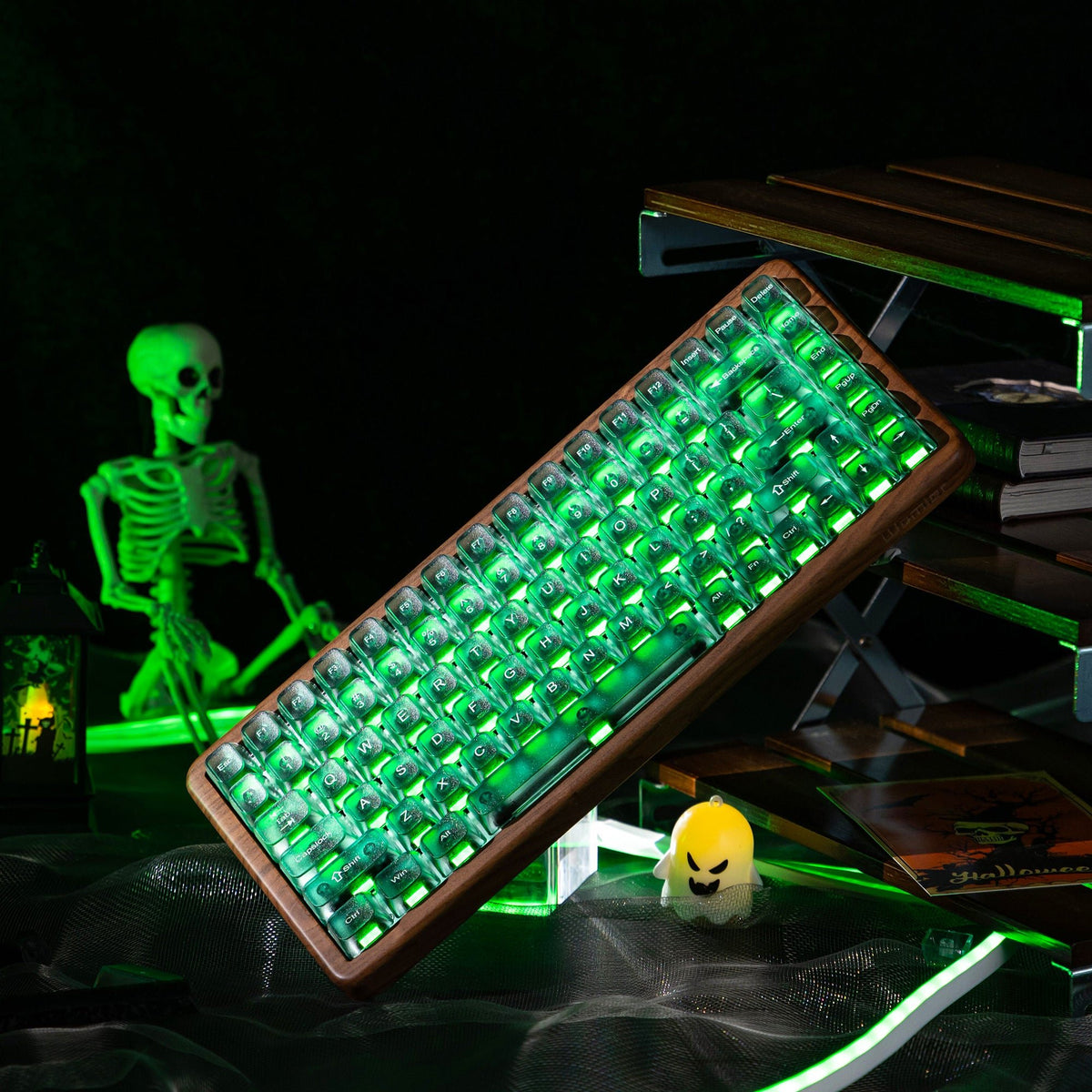 Halloween Toxic Mist Bundle — Womier WD75 HE Keyboard + Gradient Green Translucent MDA Backlit Keycaps - Womier Keyboard