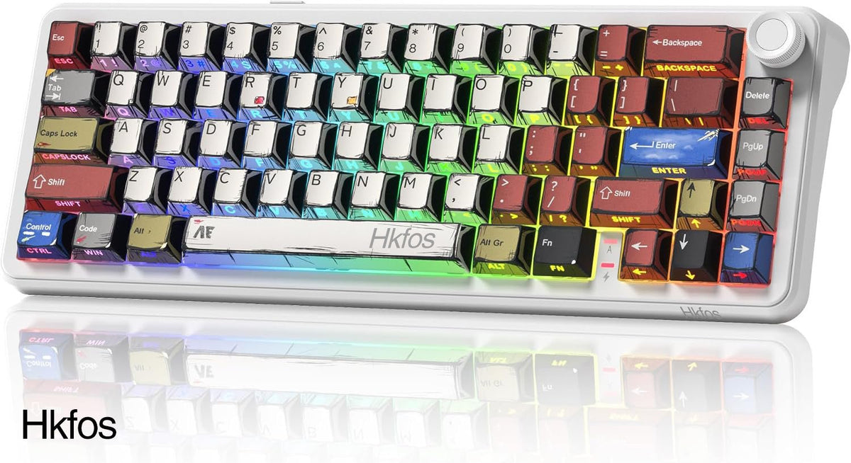 Hkfos DWK65 65% Gaming Mechanical Keyboard Wireless with Knob - Womier Keyboard