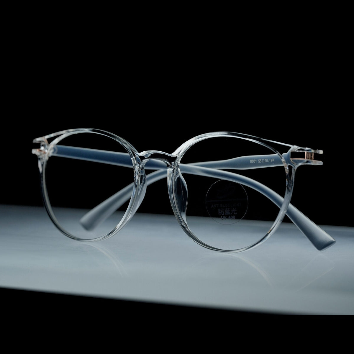 HKfos Round Clear Frame Blue Light Blocking Glasses - Womier Keyboard