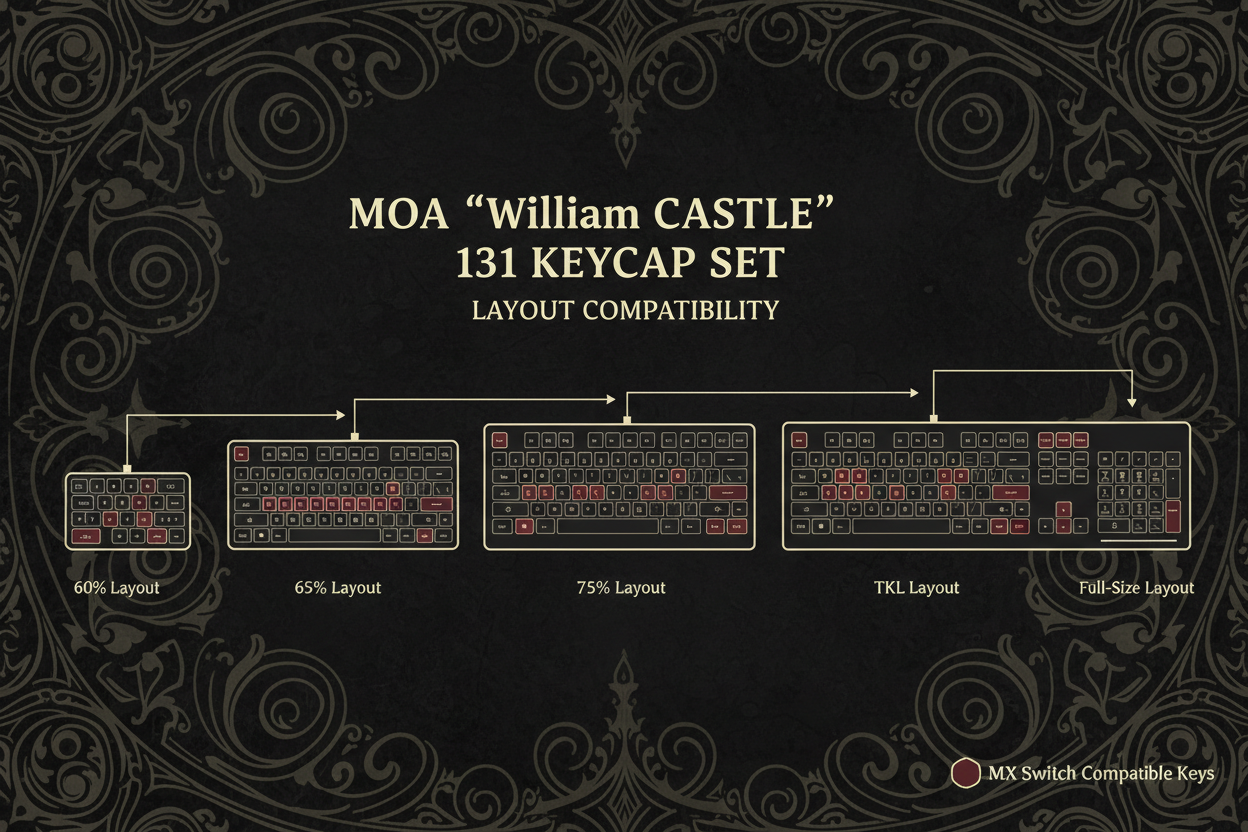 William Castle Keycap Set - Layout Compatibility Chart