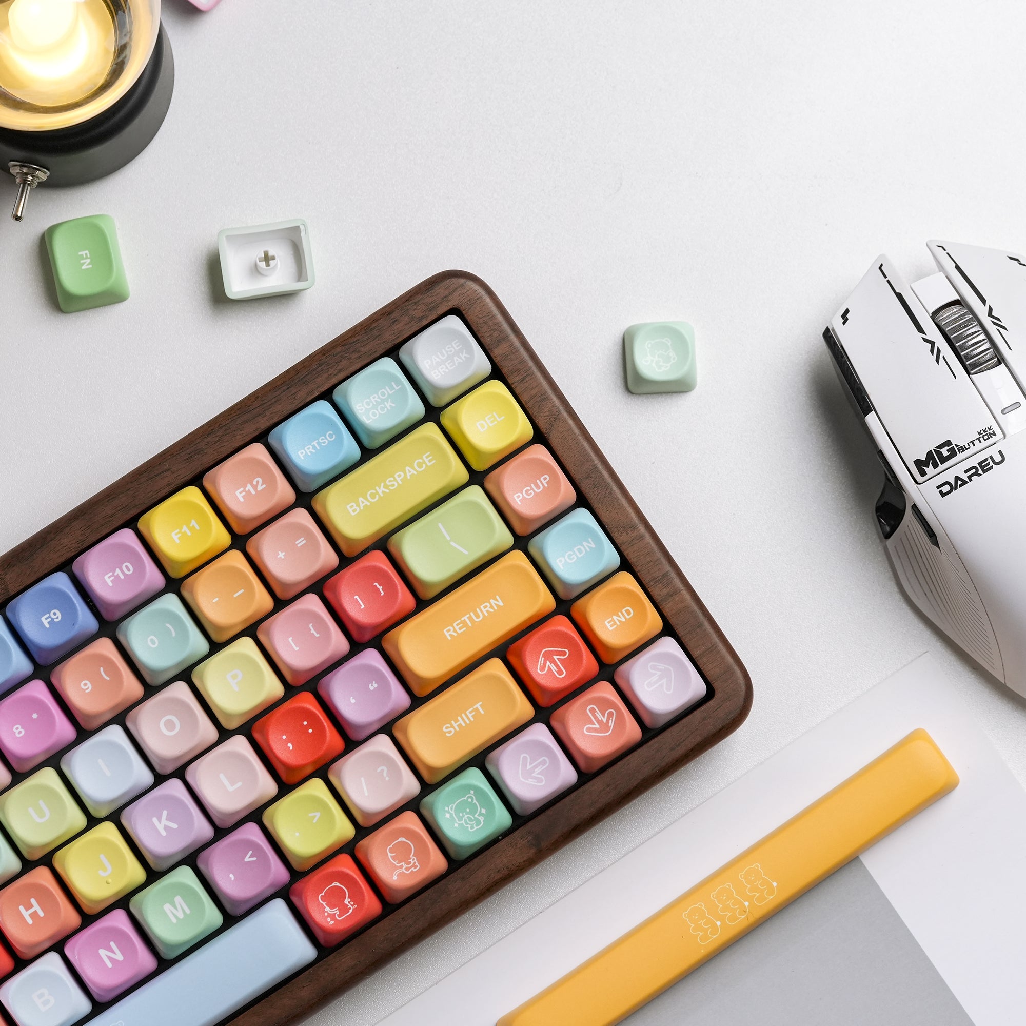 Study Aesthetic Bundle — Womier WD75 V2 Wooden Keyboard + Candy MOA Keycaps - Womier Keyboard
