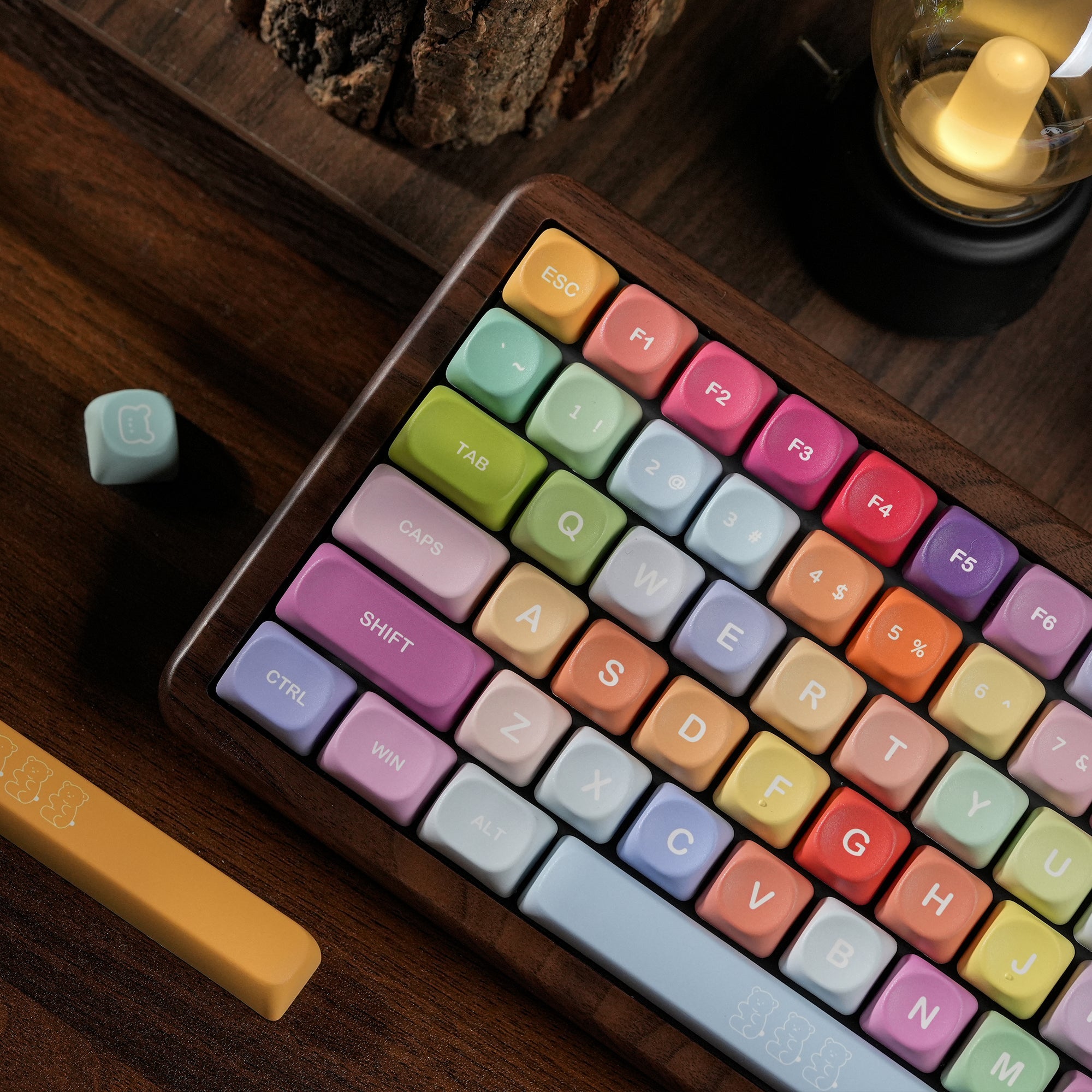 Study Aesthetic Bundle — Womier WD75 V2 Wooden Keyboard + Candy MOA Keycaps - Womier Keyboard
