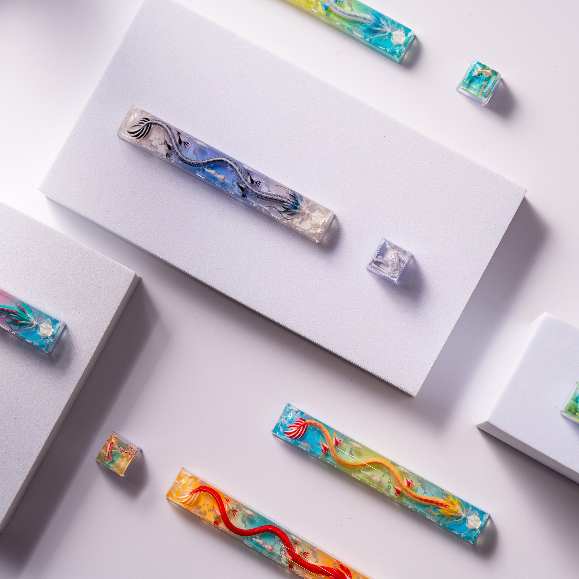 Womier Auspicious Dragon Artisan Resin Keycaps (5 Colorways) - Womier Keyboard
