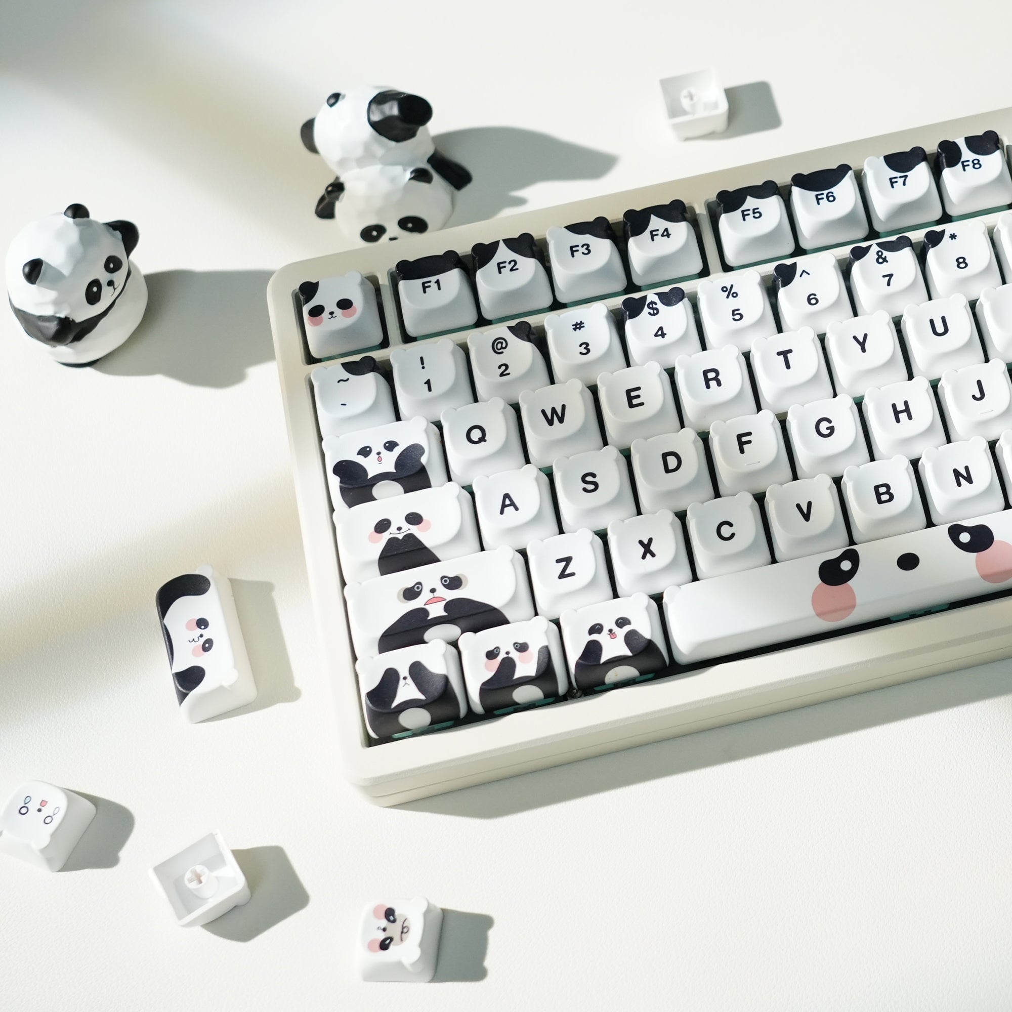 Womier Blushed Panda MAO Profile Dye - Sub PBT Keycap Set (137 - Key ) - Womier Keyboard