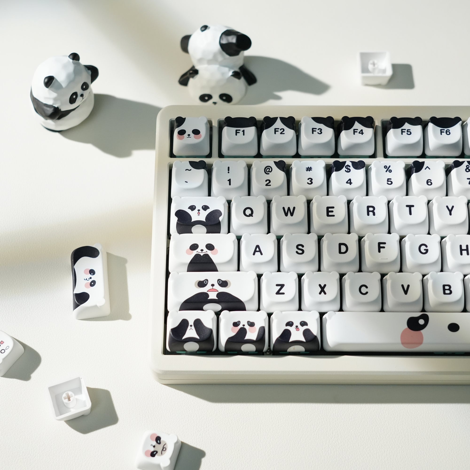 Womier Blushed Panda MAO Profile Dye - Sub PBT Keycap Set (137 - Key ) - Womier Keyboard