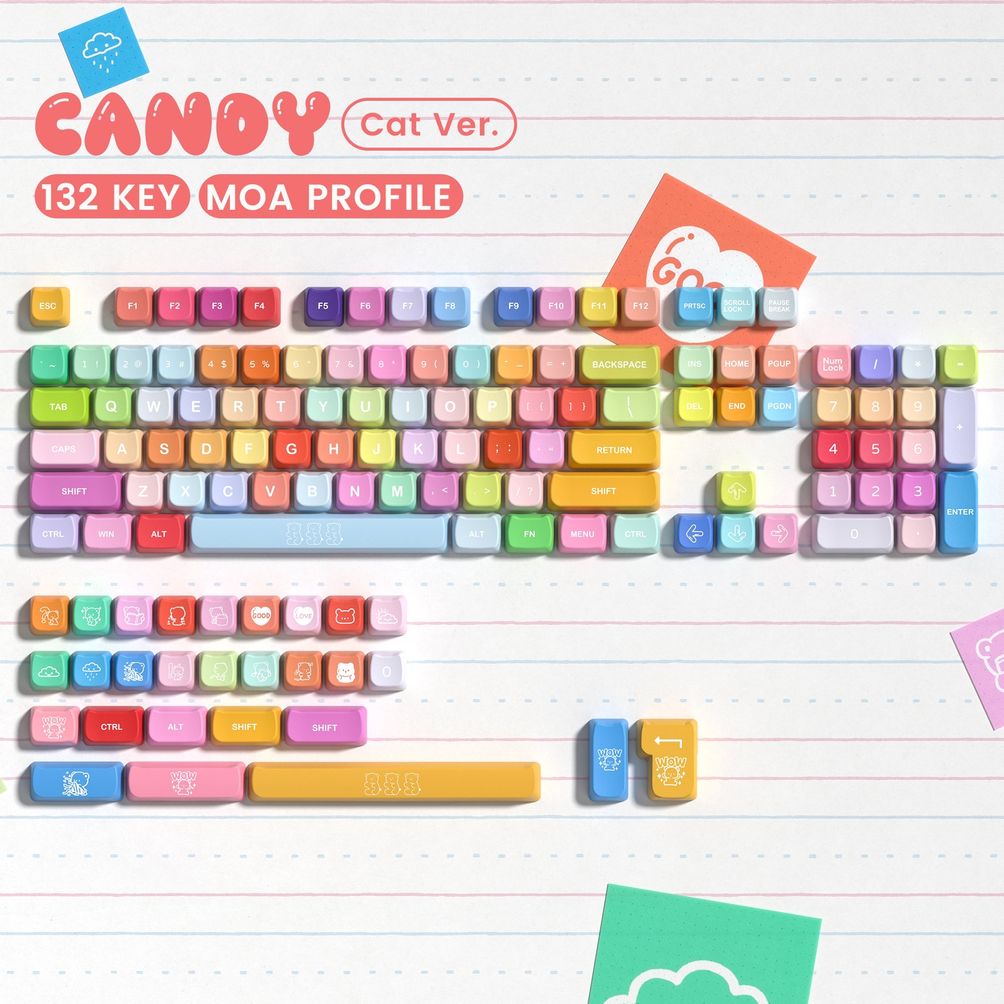 Womier Candy MOA Profile Dye - Sublimation PBT Keycap Set - Womier Keyboard