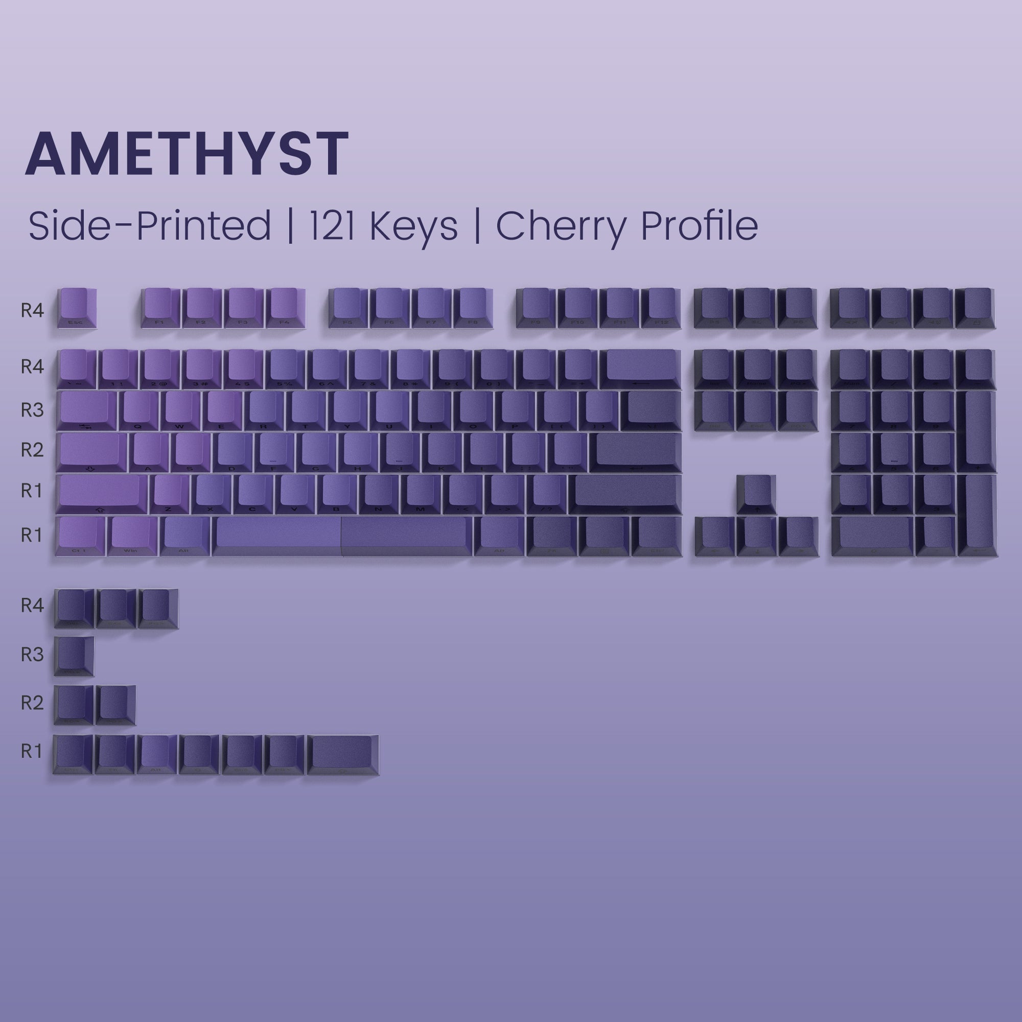 Womier Diagonal Gradient Series 121 - Key Shine - Through Cherry Profile PBT Keycap - Womier Keyboard
