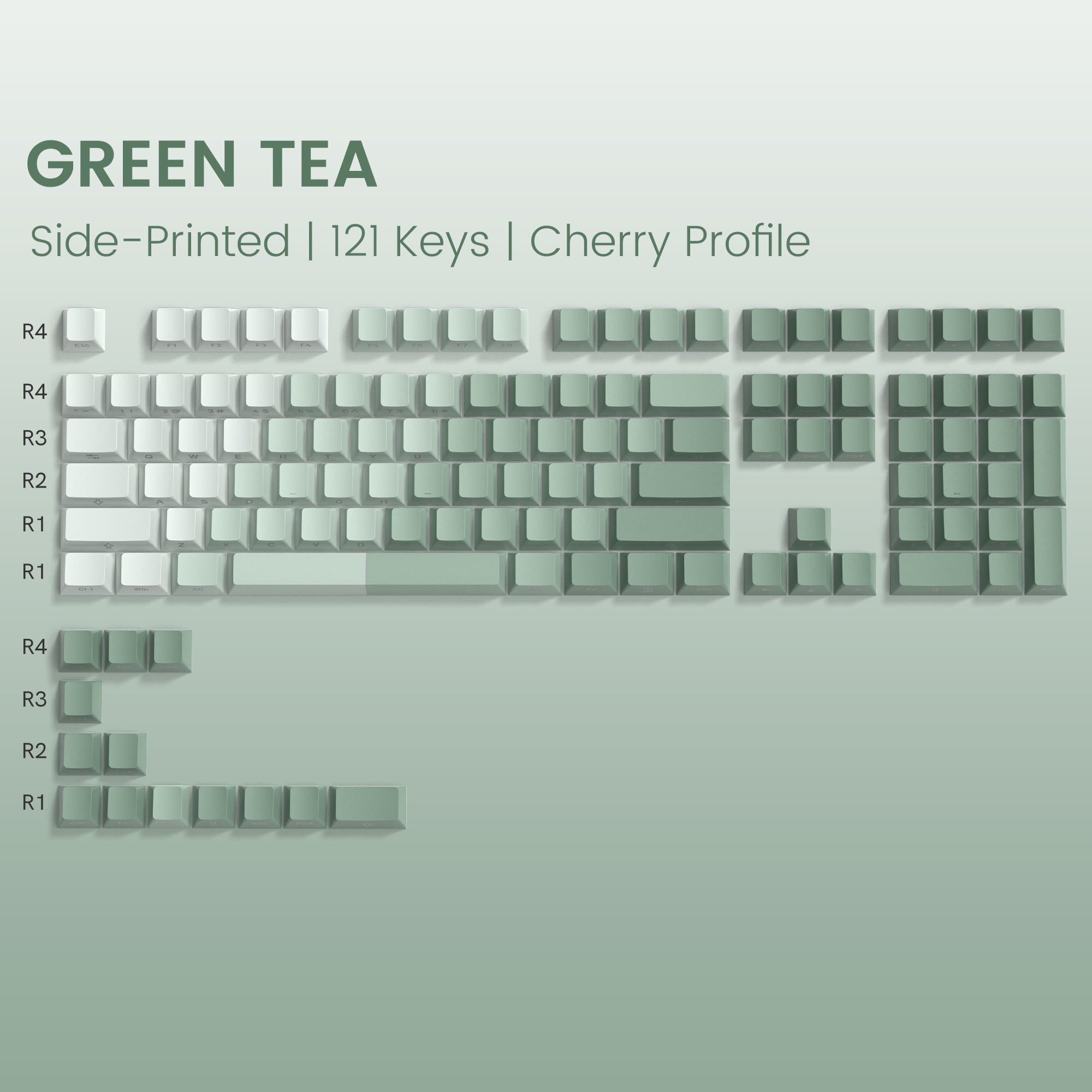 Womier Diagonal Gradient Series 121 - Key Shine - Through Cherry Profile PBT Keycap - Womier Keyboard