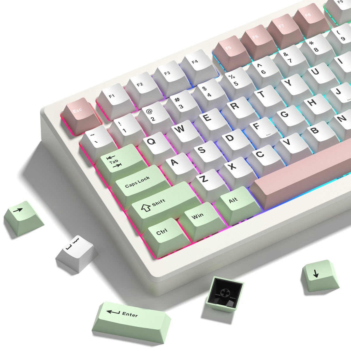 Womier Diagonal Gradient Series Shine-Through Cherry Profile PBT Keycap - Womier Keyboard