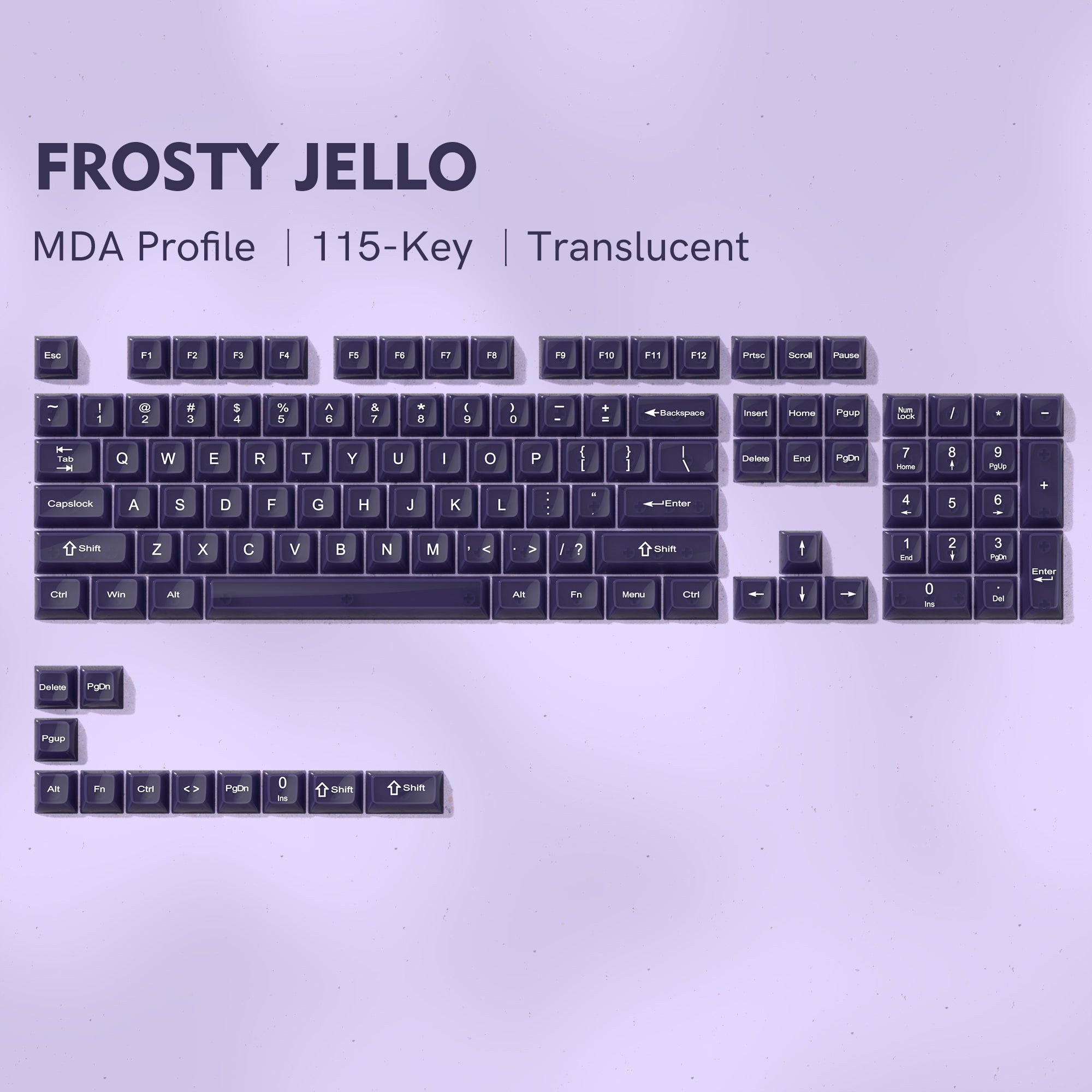 Womier Frosty Jello 115 - Key MDA Profile Translucent PC Keycap Set - Womier Keyboard