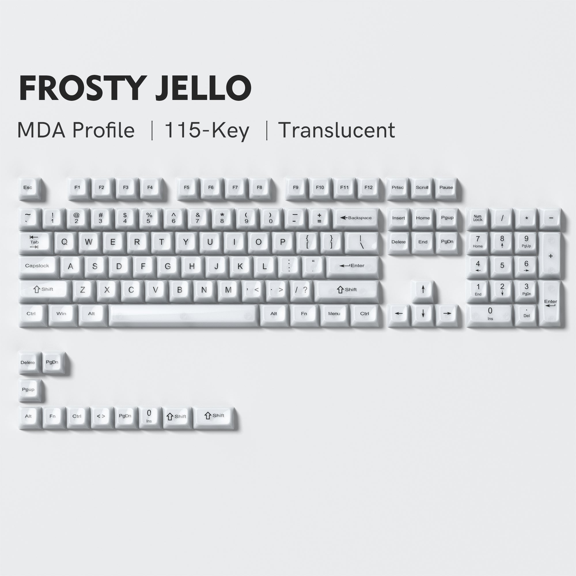 Womier Frosty Jello 115 - Key MDA Profile Translucent PC Keycap Set - Womier Keyboard