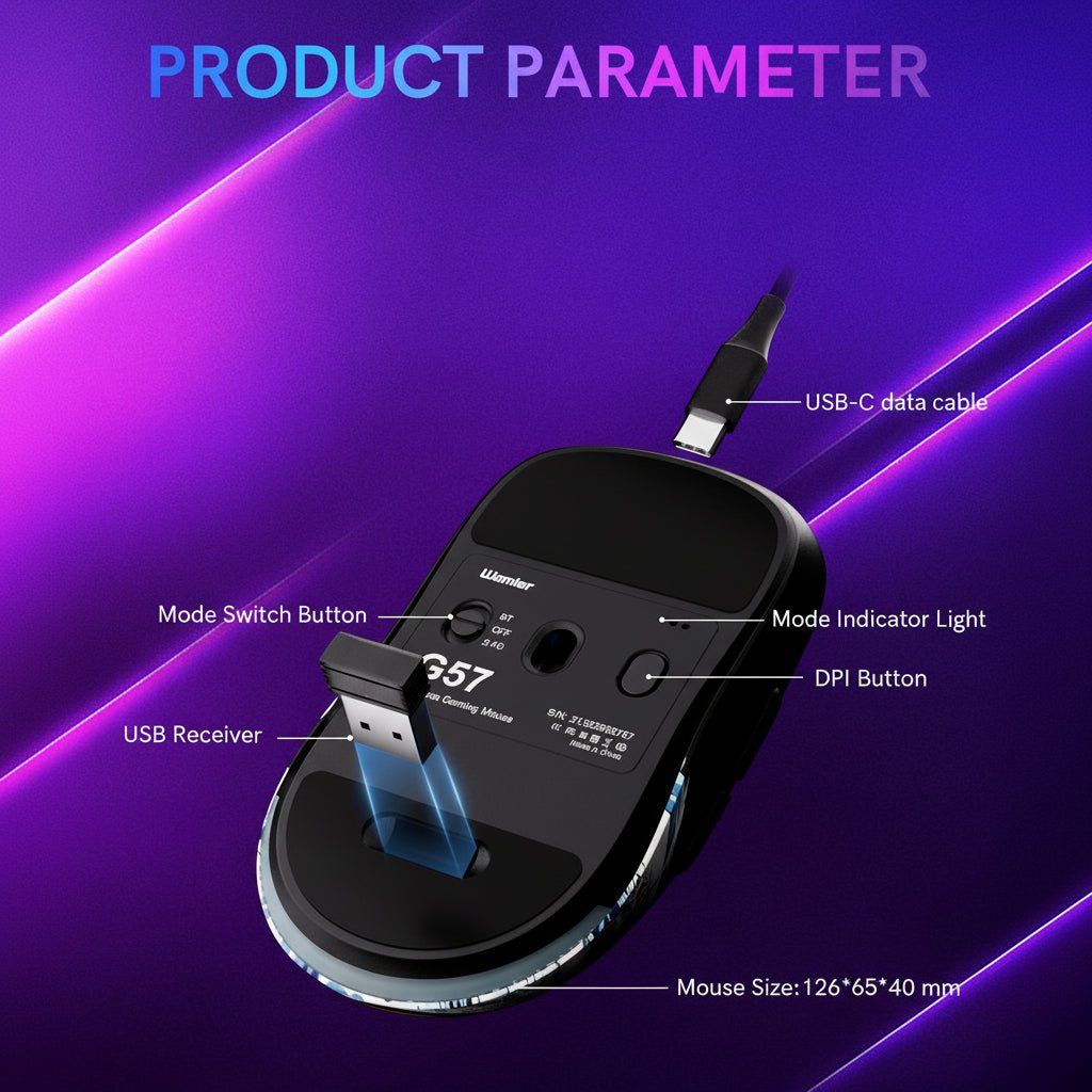 Womier G57 Coral Sea Theme Wireless Gaming Mouse - Womier Keyboard