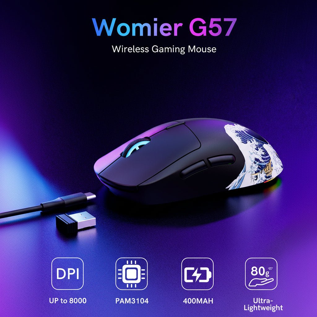Womier G57 Coral Sea Theme Wireless Gaming Mouse - Womier Keyboard