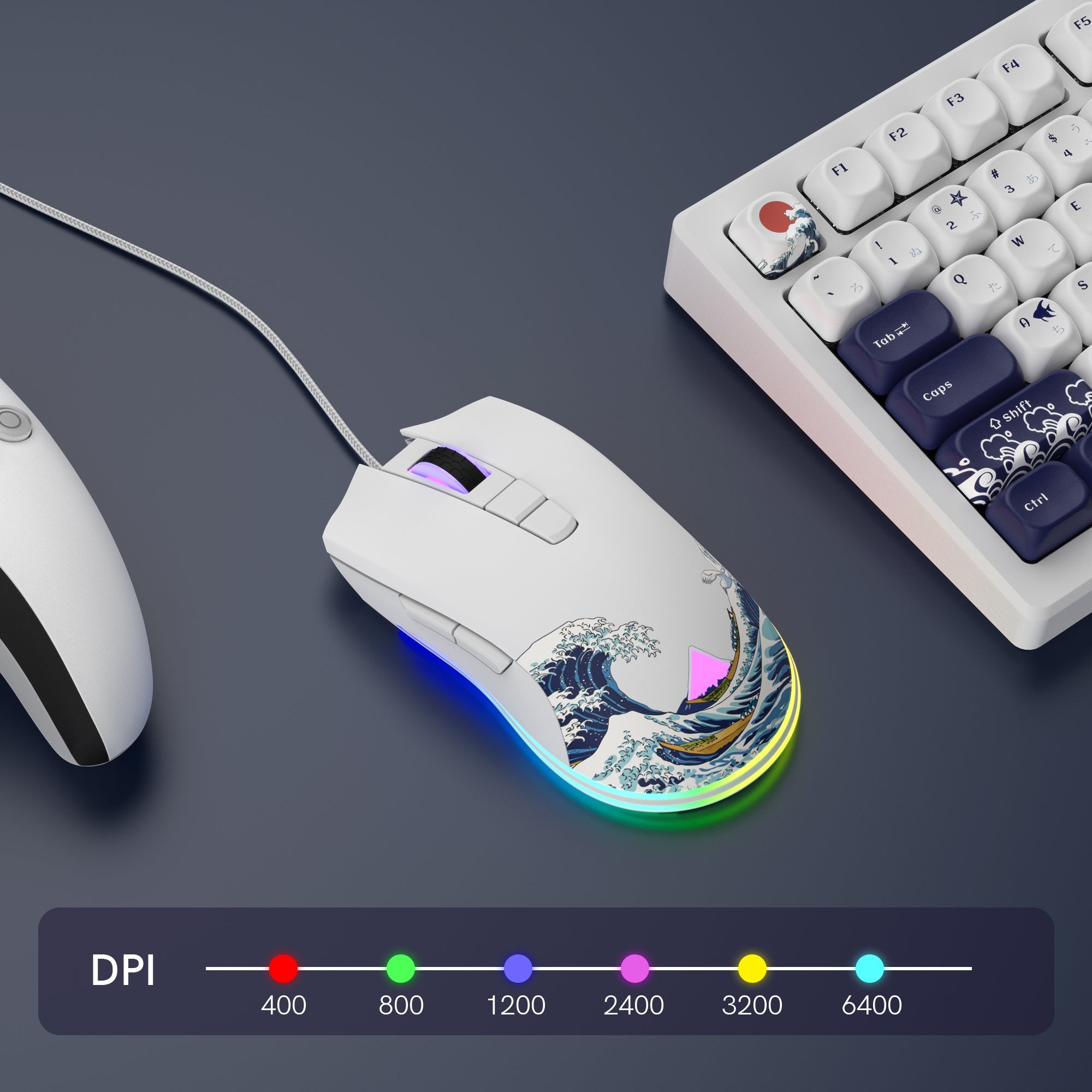 Womier G705 Kanagawa Themed Gaming Mouse (Wired) - Womier Keyboard