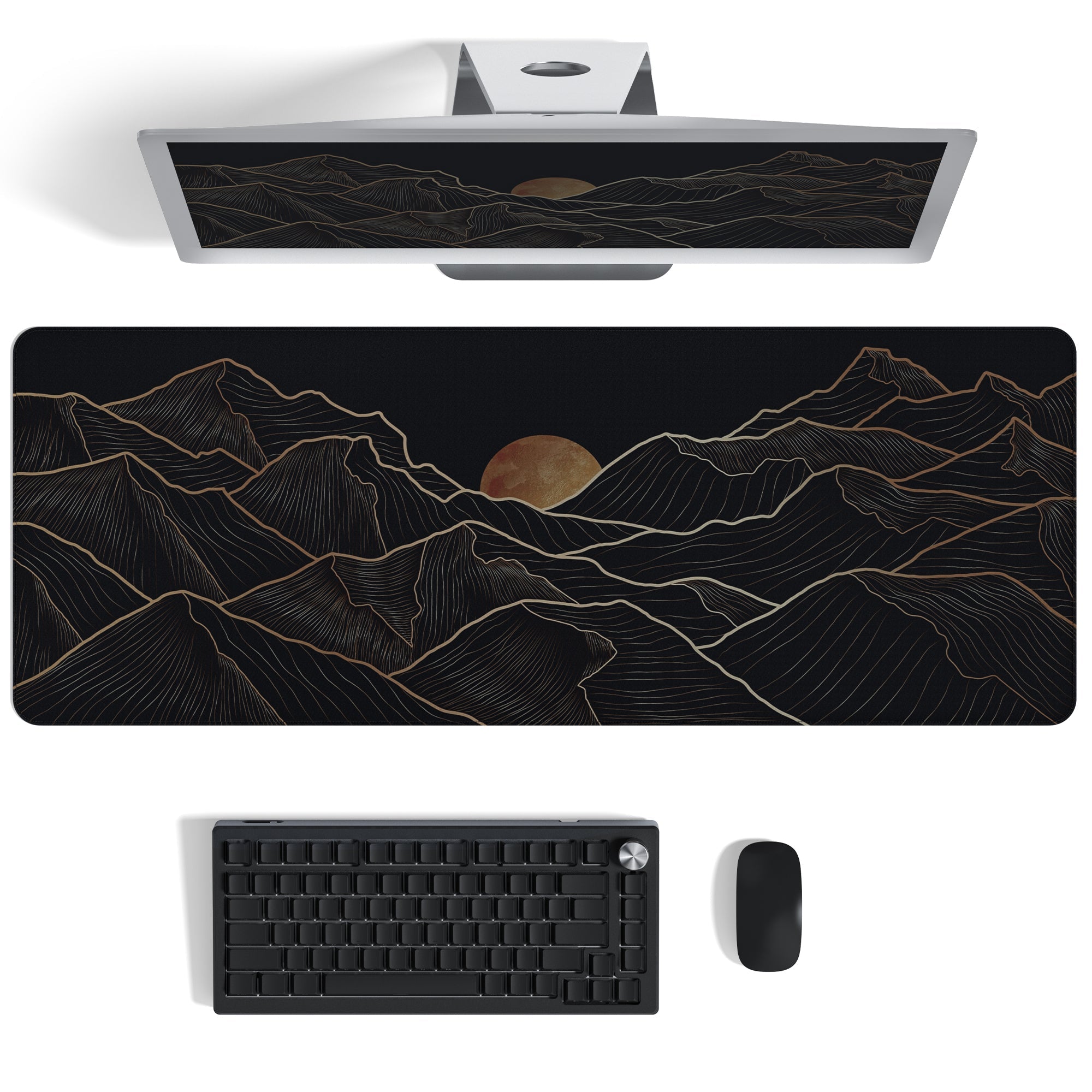 Womier Golden Sun Themed Large Desk Mat - Womier Keyboard