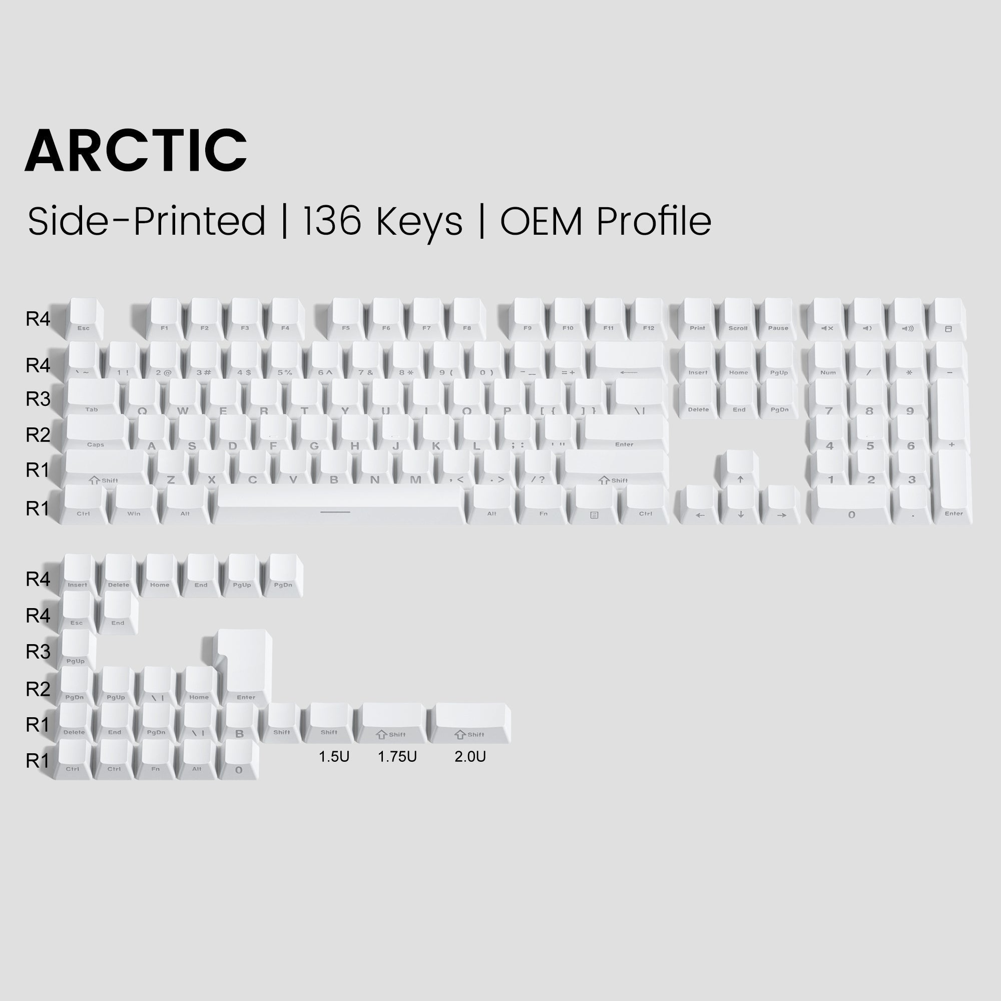 Womier Gradient Series 136 - Key Side - Printed OEM Profile Keycap (6 Colors) - Womier Keyboard