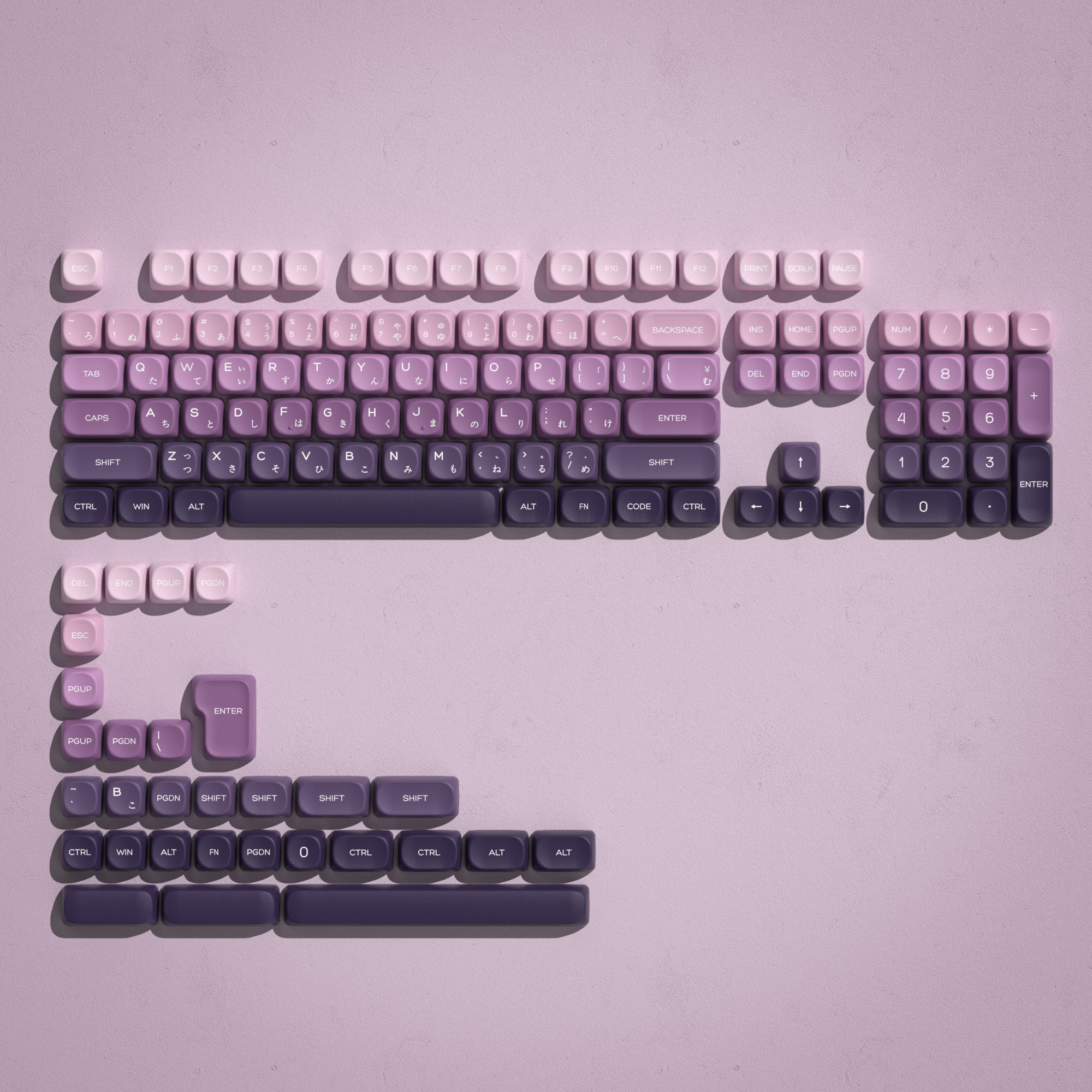 Womier Gradient Series MOA Profile Dye Sublimation PBT Keycap Set (4 Colorways) - Womier Keyboard